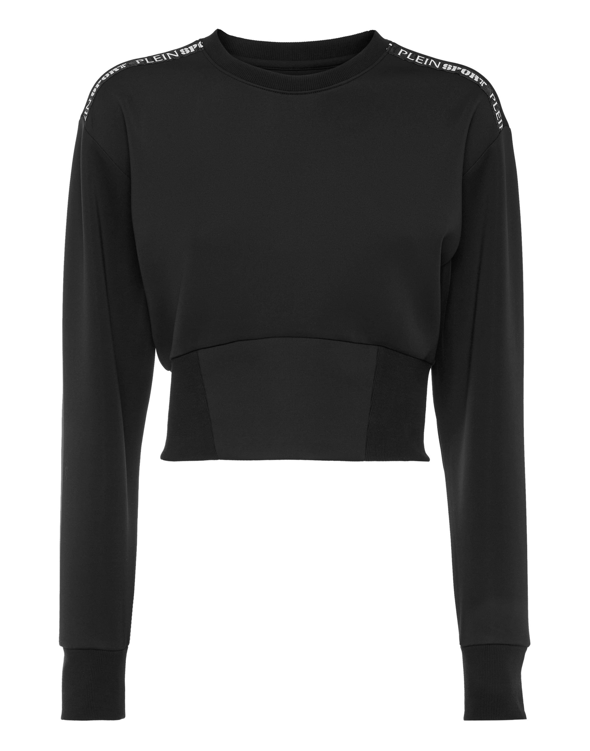 Sweatshirt PLEIN SPORT "Sweatshirt", Mädchen, Gr. XS, schwarz (02, schwarz), Obermaterial: 88% Polyester, 12% Elasthan, Sweatshirts Sweatshirt