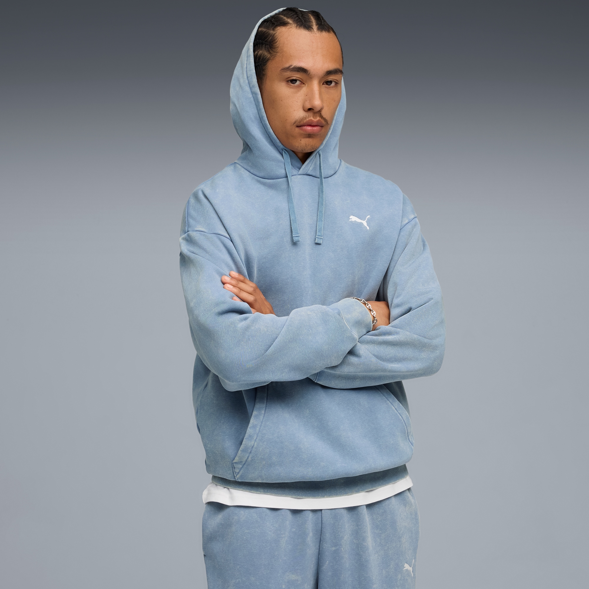 PUMA Kapuzensweatshirt "ESS ELEVATED RELAXED WASH HOODIE FL", für sportlichen und lässigen Look, aus weicher Baumwollmischung