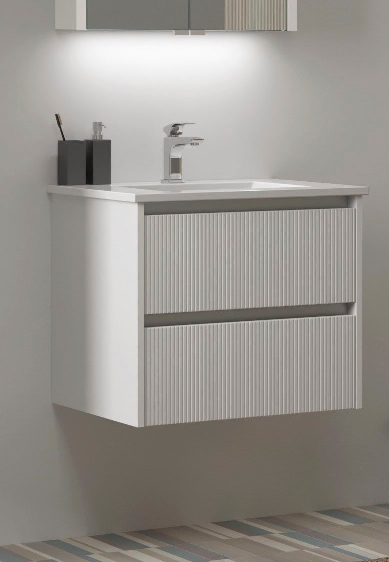 welltime Waschtisch "Urban", mit Keramik Waschbecken, 2 Schubladen mit Softclose, Breite 60 cm