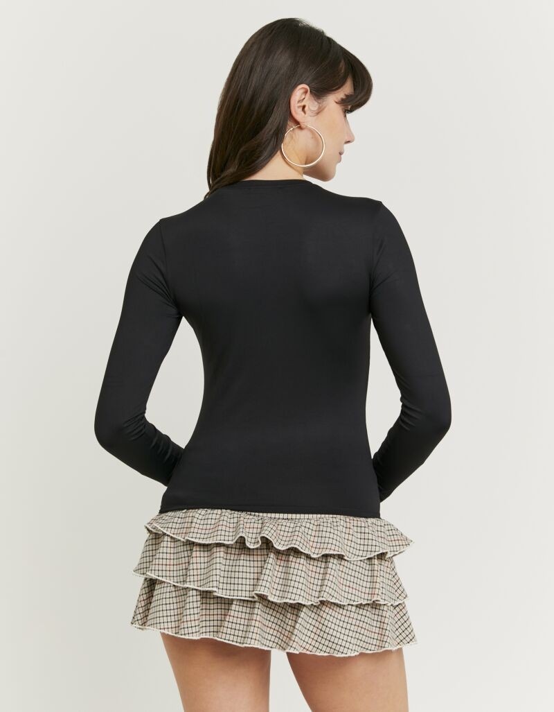 Tally Weijl Langarmshirt "STSPATYDIAL" Materialmix, eng anliegend günstig online kaufen