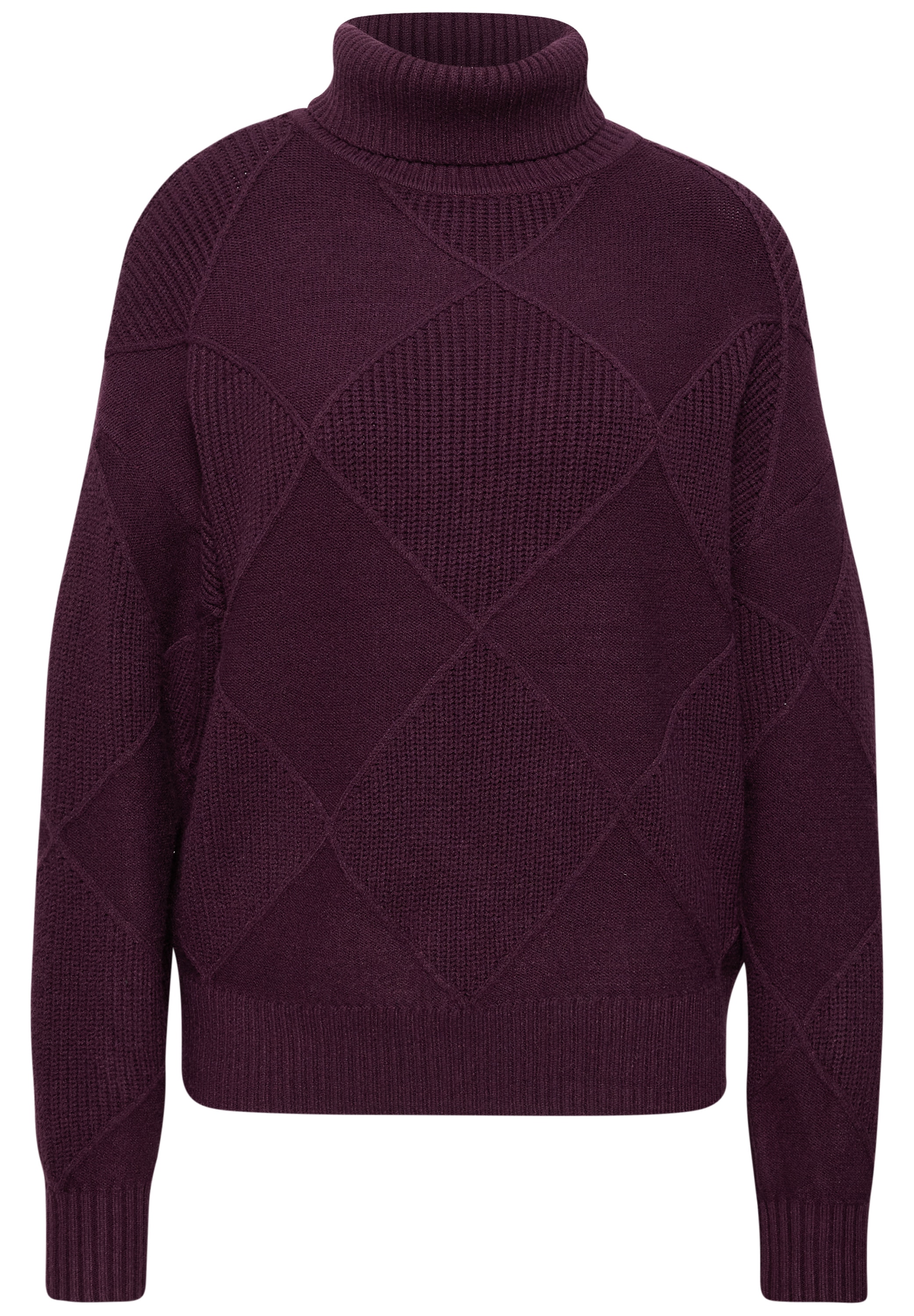 STREET ONE Rollkragenpullover aus softem Materialmix