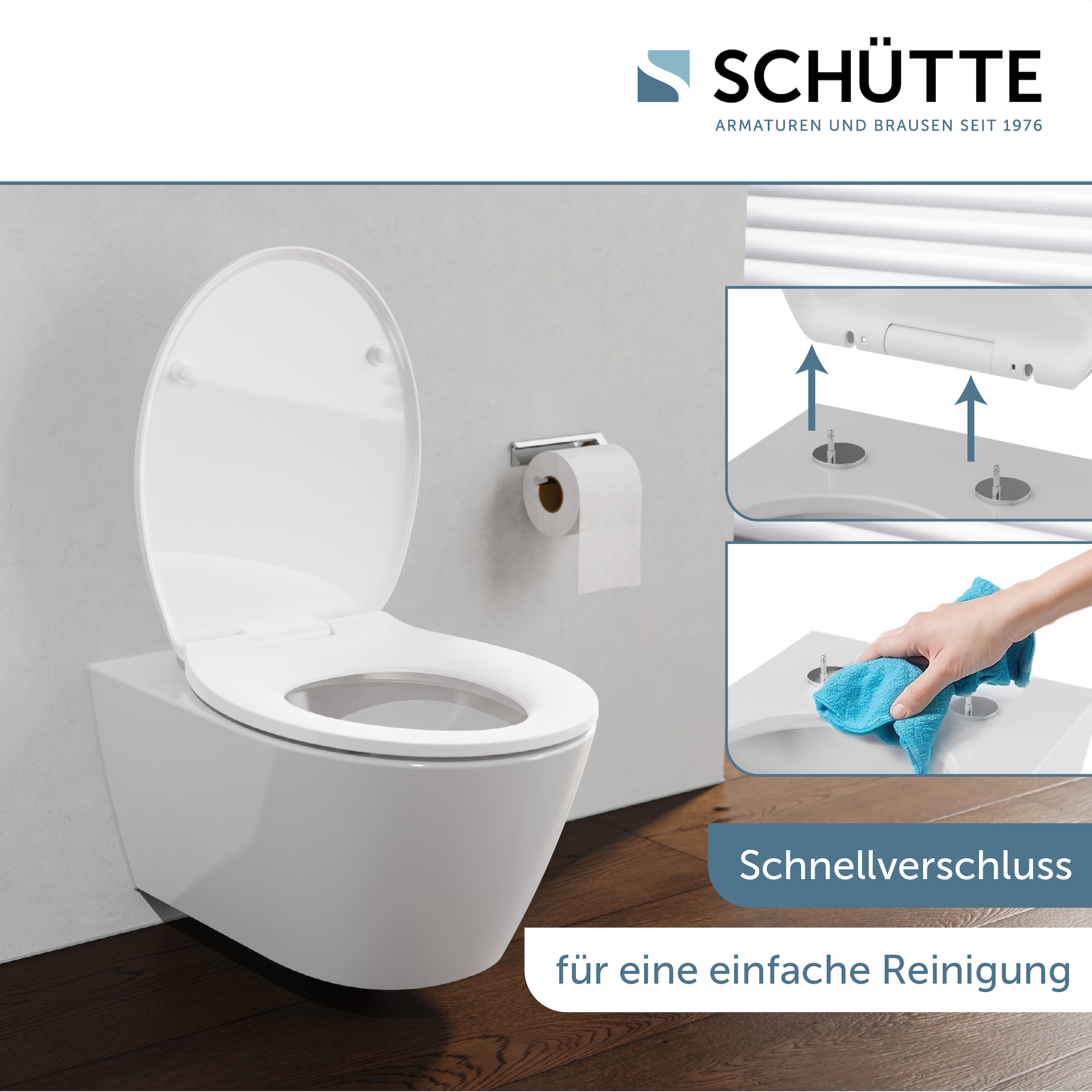 Schütte WC-Sitz »WHITE«, aus Kunststoff, mit Absenkautomatik und Schnellverschluss