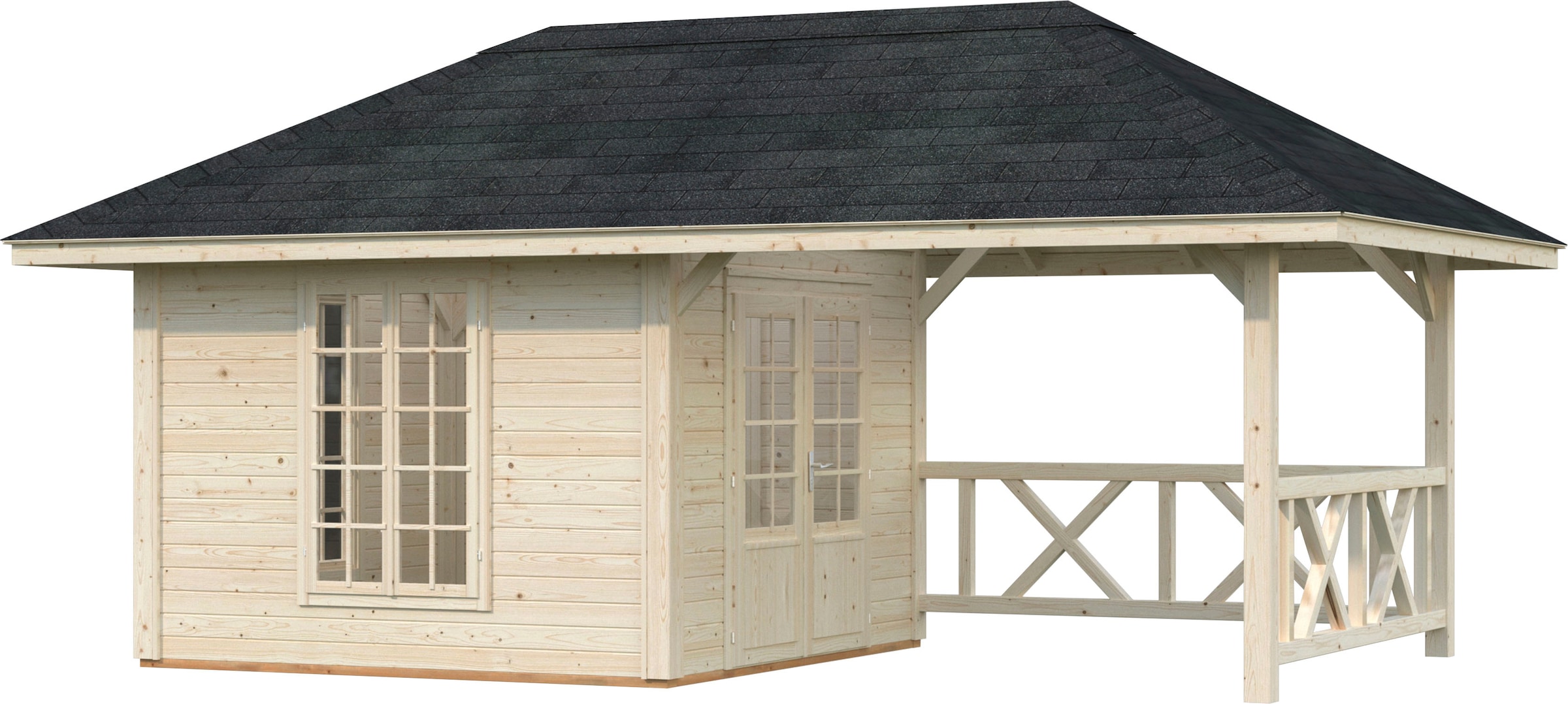 Palmako Holzpavillon "Bianca 16,6 m² Set 7", BxTxH: 588x300x323 cm günstig online kaufen