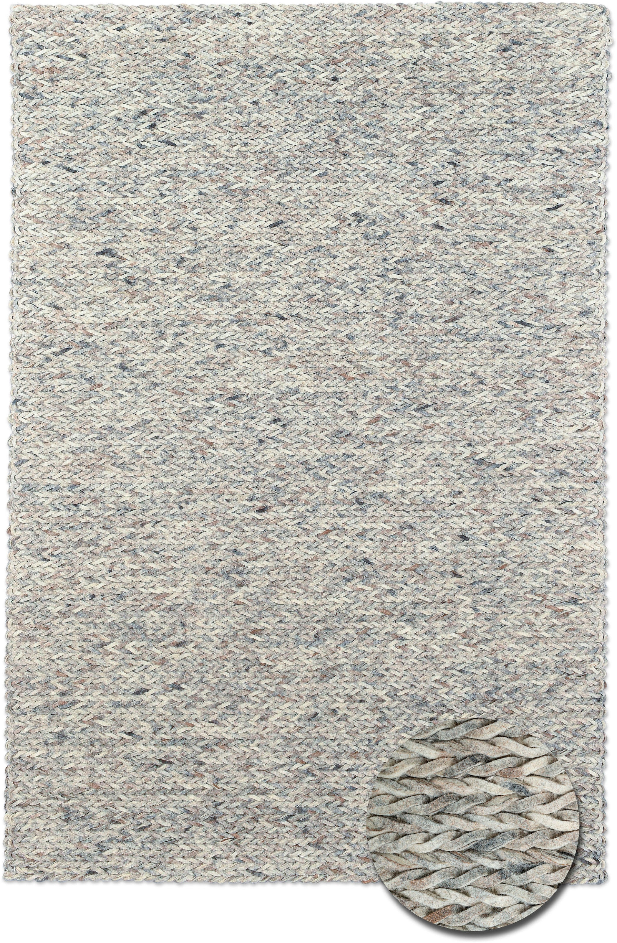 THEKO Wollteppich »Arlberg«, rechteckig, 23 mm Höhe, reine Wolle, Strickoptik, ideal im Wohnzimmer & Schlafzimmer