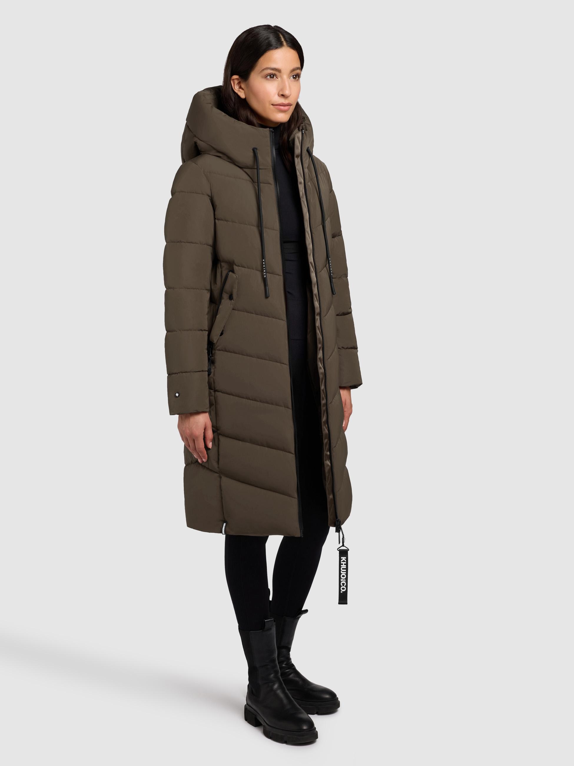 khujo Steppmantel »Mikia2-YM«, Warmer Damen Wintermantel mit hohem Kragen und Kapuze