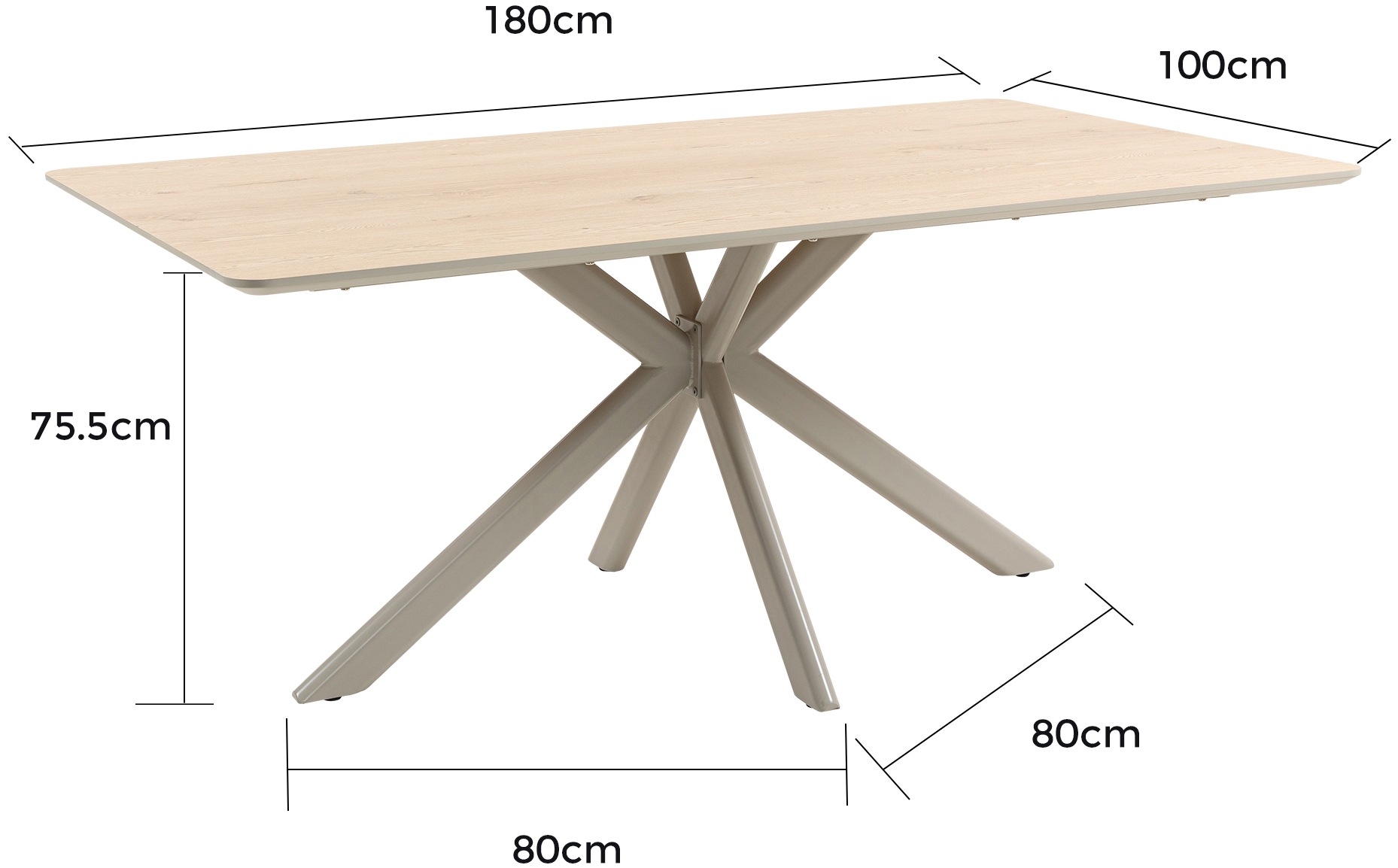 Duo Collection Esstisch »Tisch Livia« 1 Stk. tlg. Melaminbeschichtung, Cashmere Farben