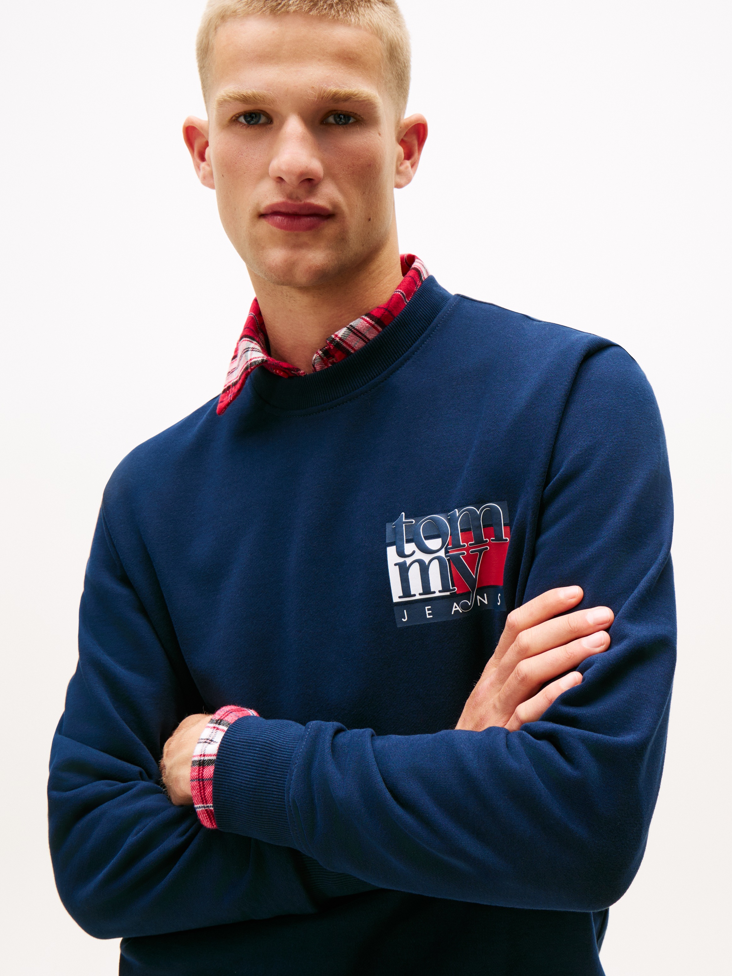 Tommy Jeans Sweatshirt "TJM RWB FLAG", Rundhals, regular fit, Print, Rippbü günstig online kaufen