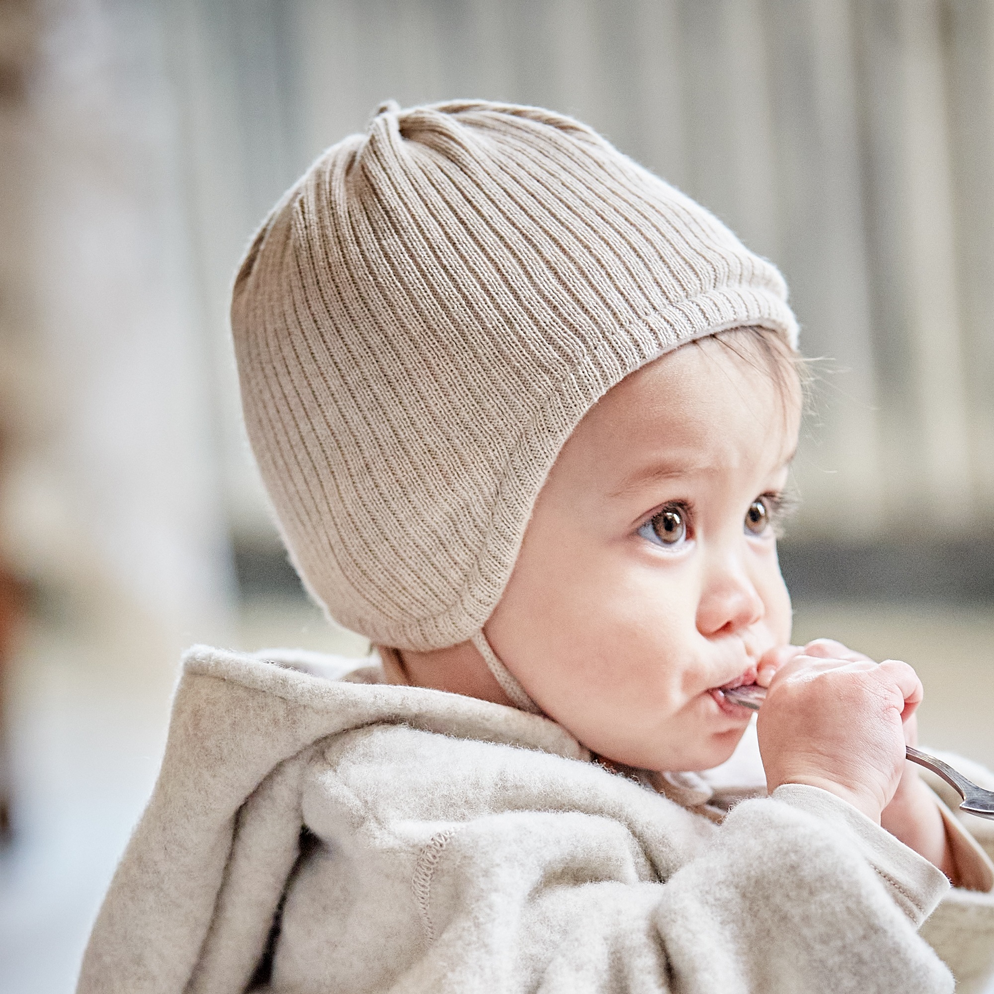 MAXIMO Strickmütze wärmend, zum Binden, unifarben