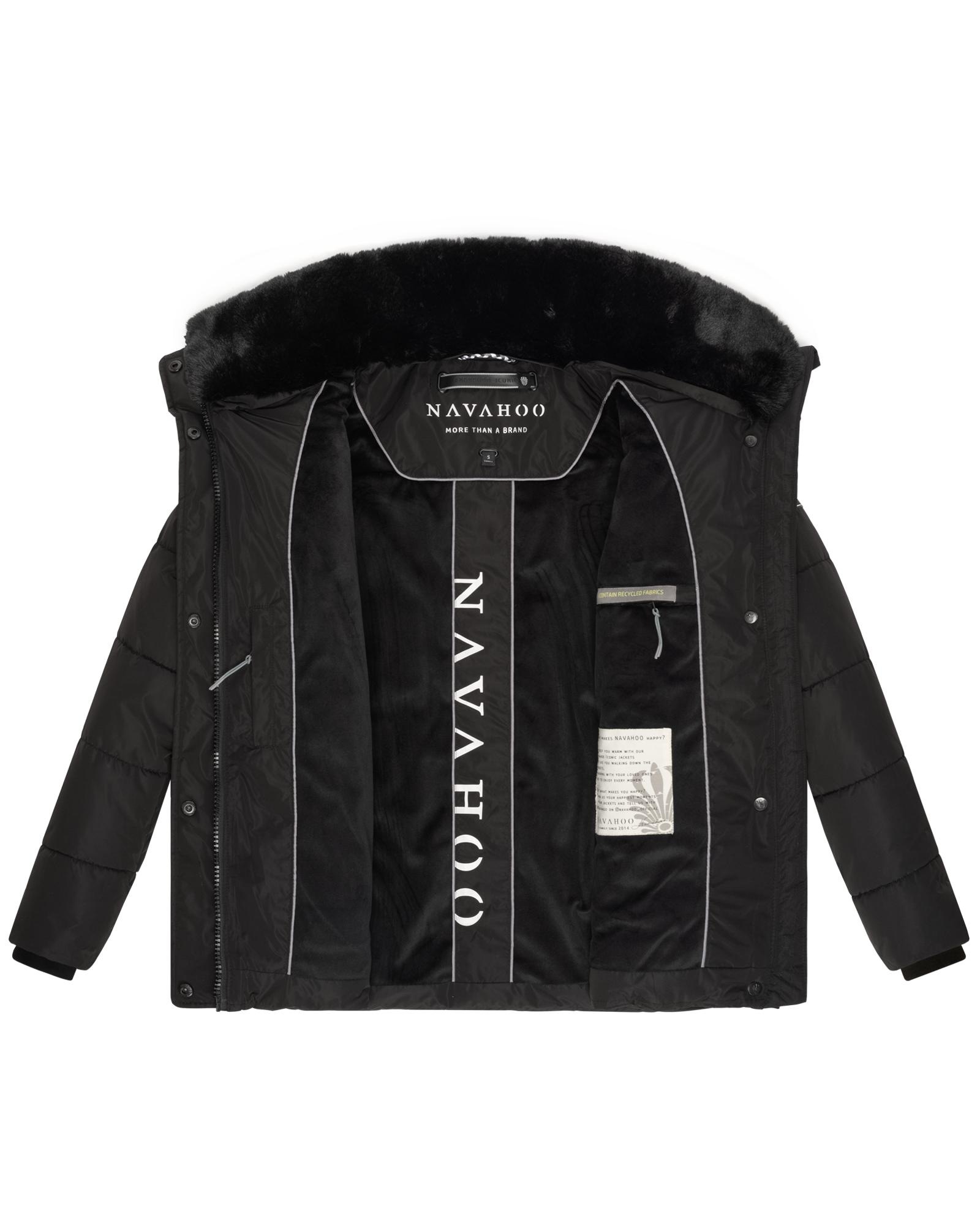 Navahoo Winterjacke »Frostii XIV«, ohne Kapuze, modische Damen Winter Steppjacke mit Kunstfellkragen