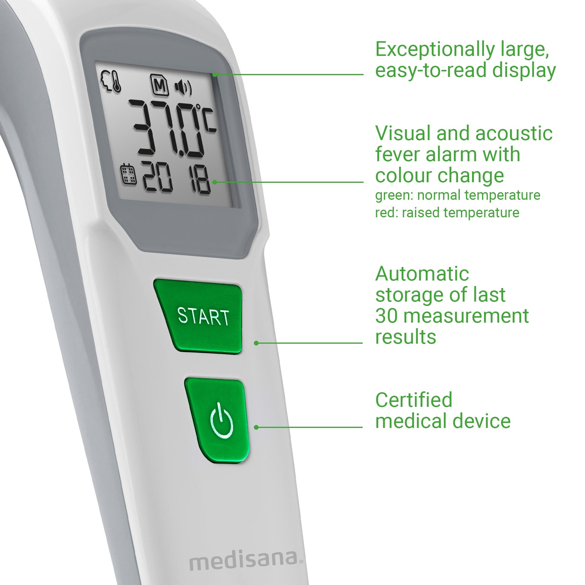 Medisana Infrarot-Thermometer »TM 760«, Messung von Körper-, und Oberflächentemperatur mit Fieberalarm