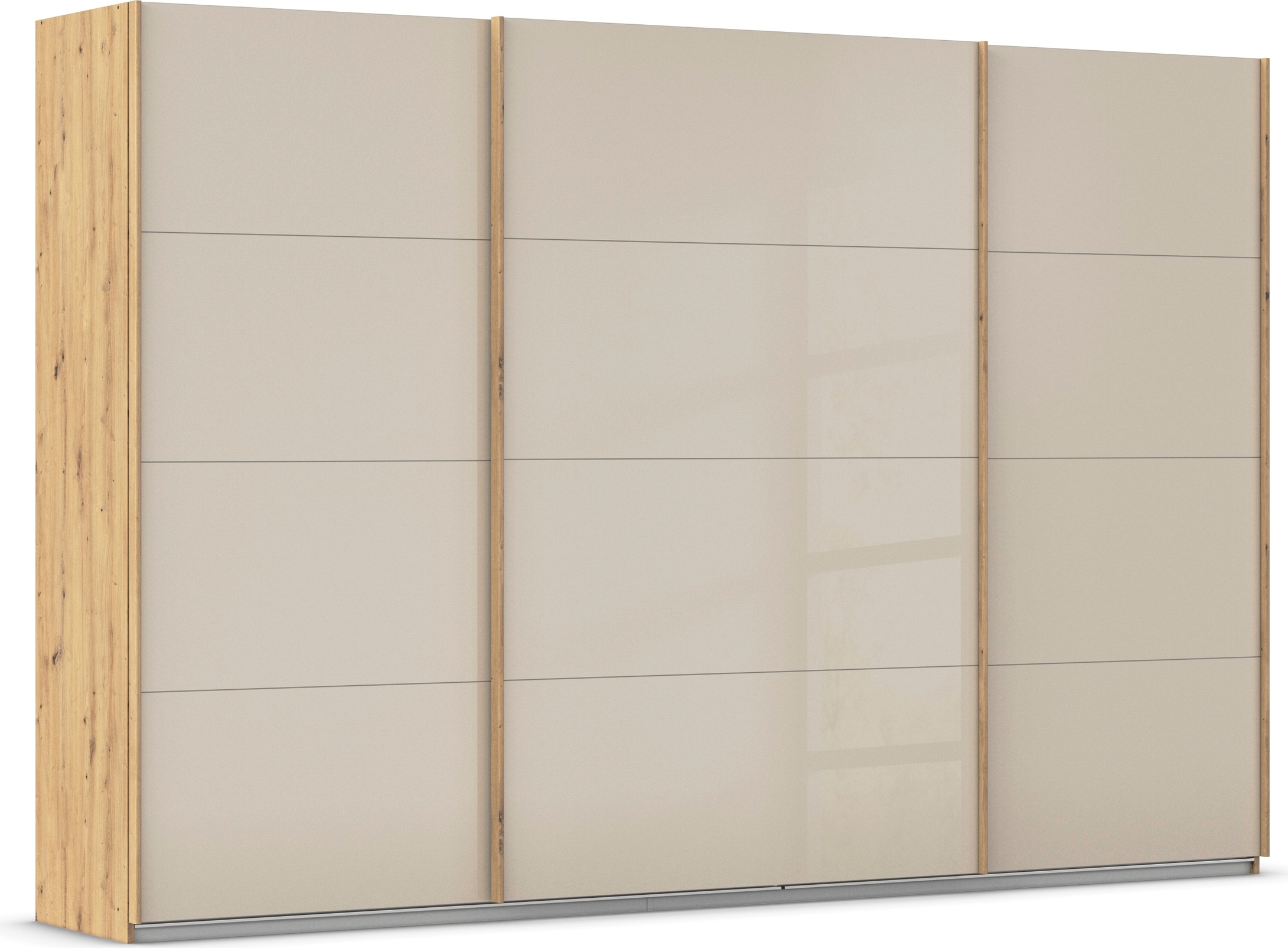 OTTO home Schwebetürenschrank "Kleiderschrank Schrank Garderobe AGORDO mit Glasfront" Breiten 203/271/315/360 cm, Höhen 210/229 cm, durchdachte Innenausstattung, in 4 Breiten und 2 Höhen MADE IN GERMANY