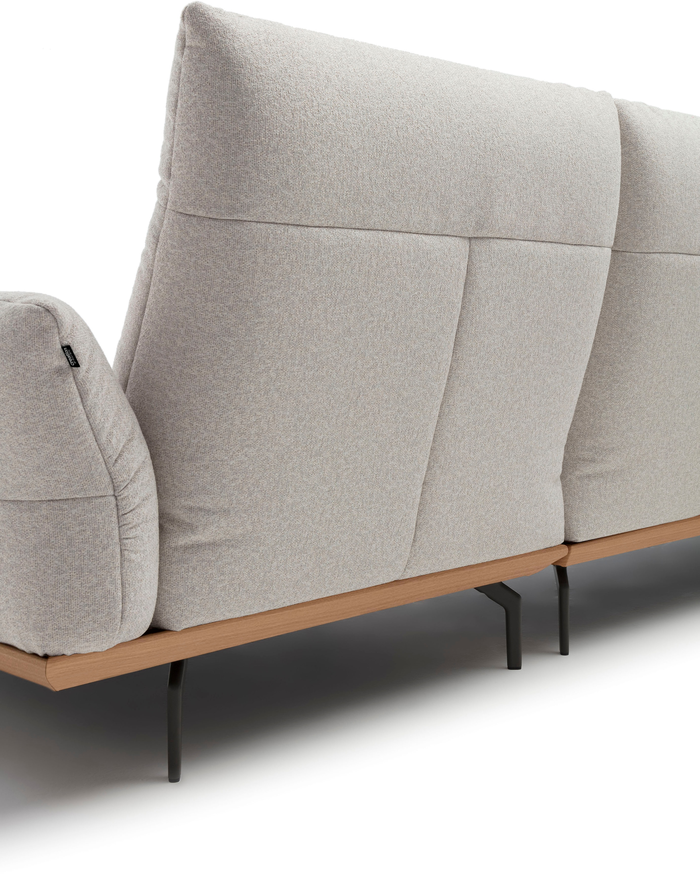 Creation BY ROLF BENZ Ecksofa »CR.460«, Sockel in Eiche, Alugussfüße in umbragrau, Breite 298 cm