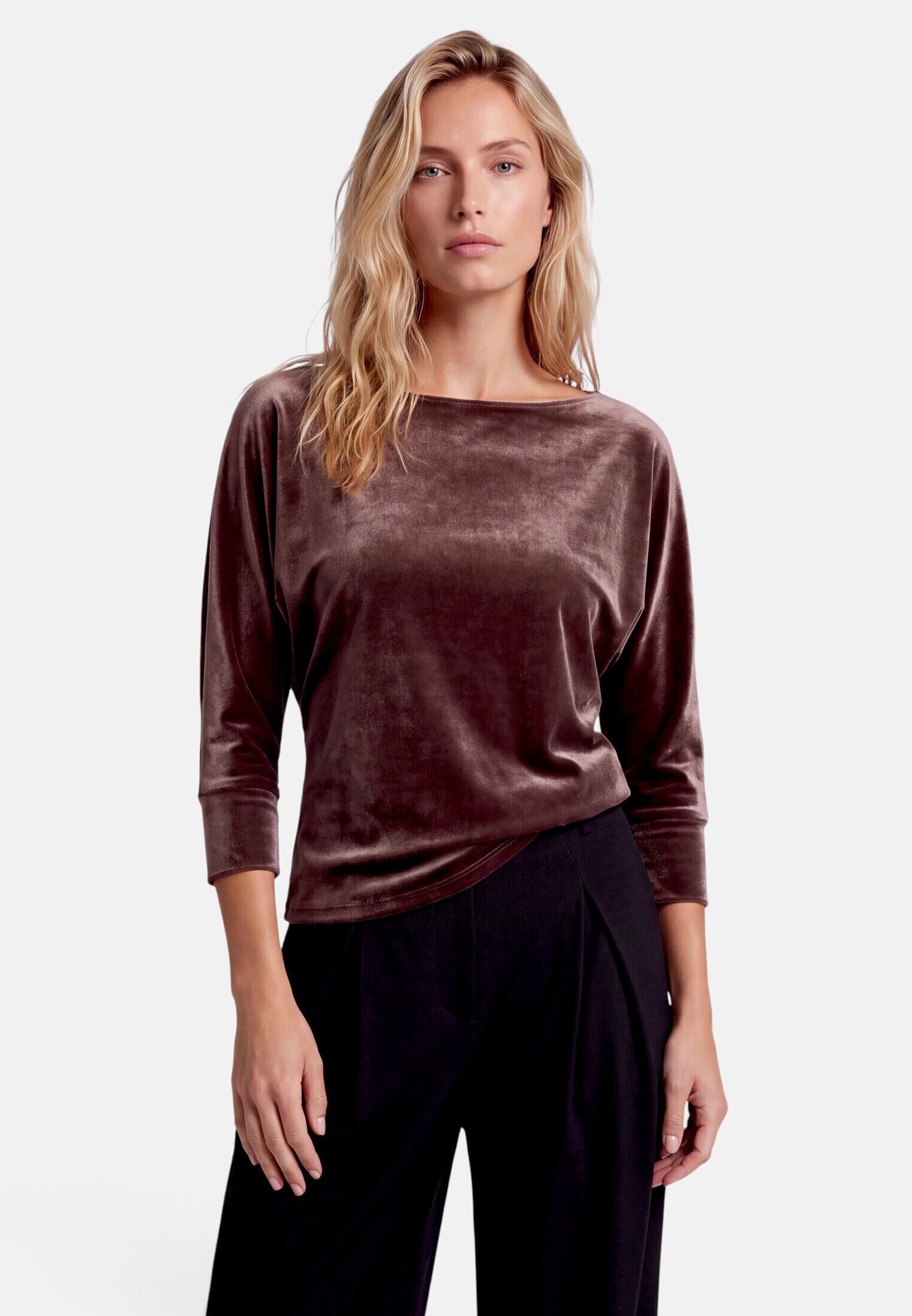 Zero 3/4-Arm-Shirt »Damen mit Fledermausärmeln« 1 Glitzer
