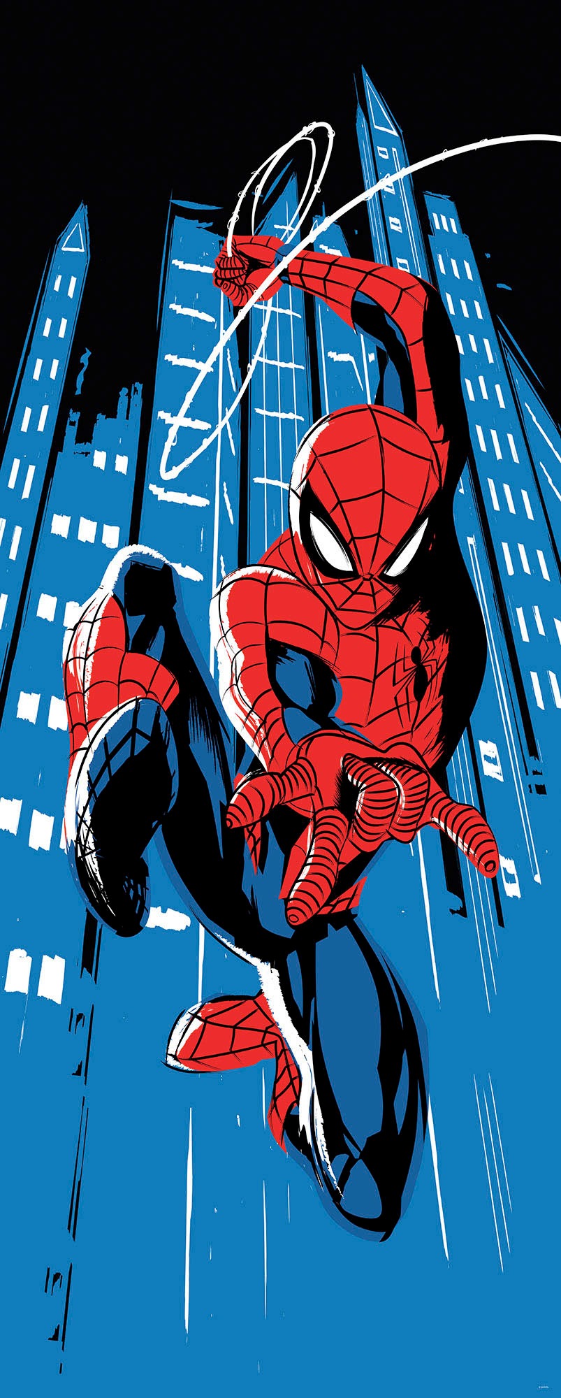 Komar Fototapete »Digitaldruck Vlies - Spider-Man Rooftop-Rockin‘ - Größe 100 x 250 cm«, bedruckt, Kinderzimmer