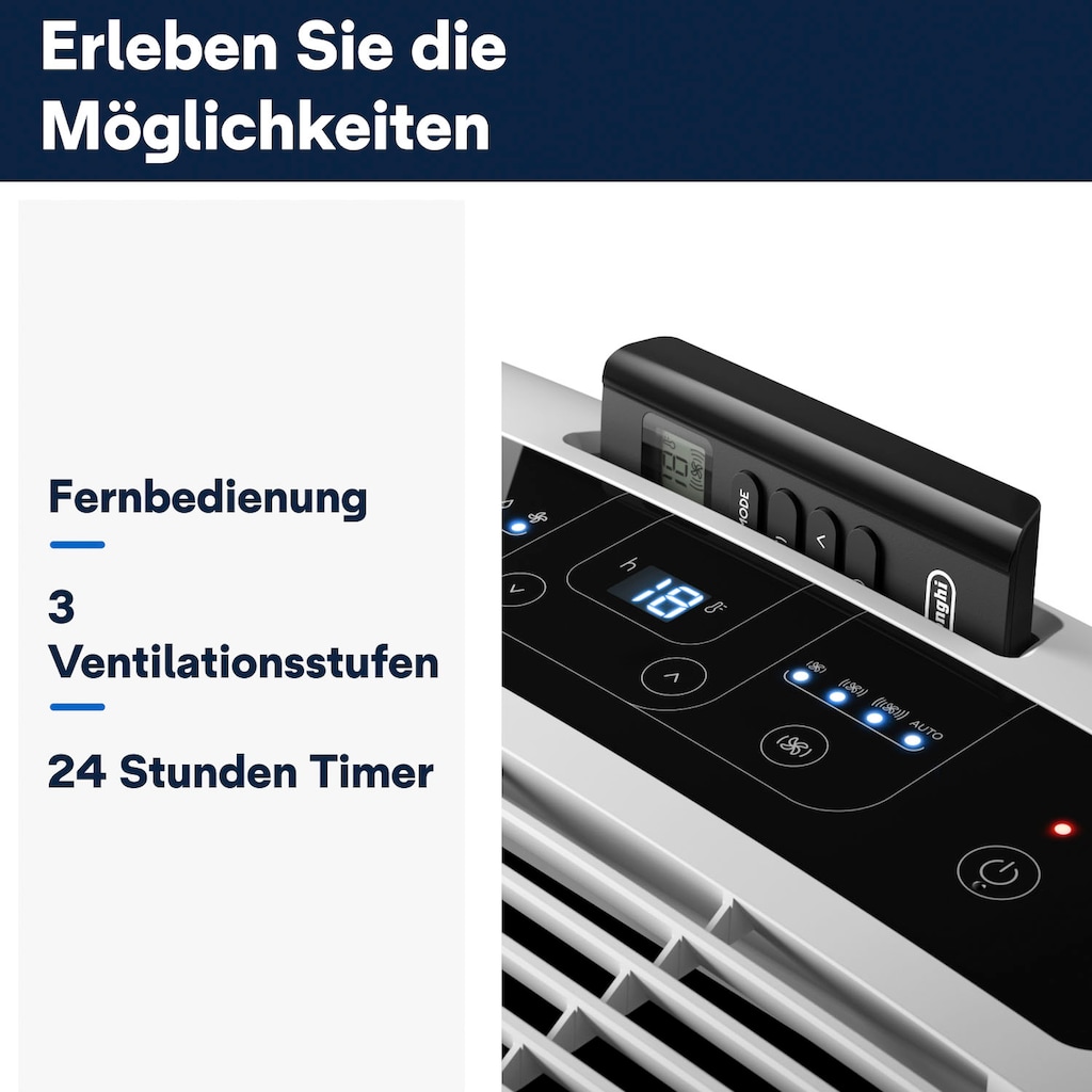 De'Longhi 3-in-1-Klimagerät »Pinguino PAC EM82K«, Mobile Klimaanlage für Räume bis 32m²