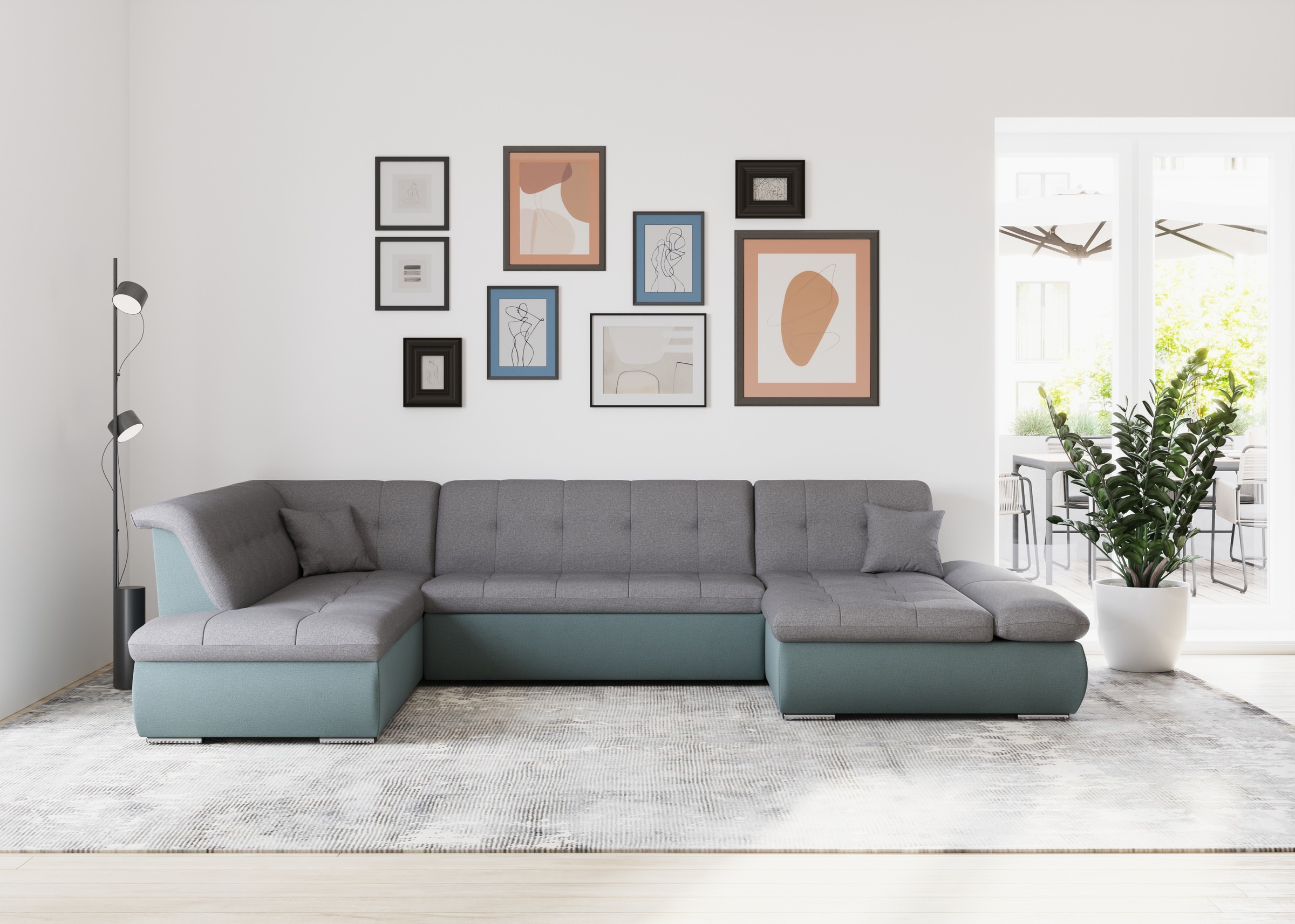 DOMO collection Wohnlandschaft "Moric U-Form, auch in Cord, Breite 353cm, v günstig online kaufen