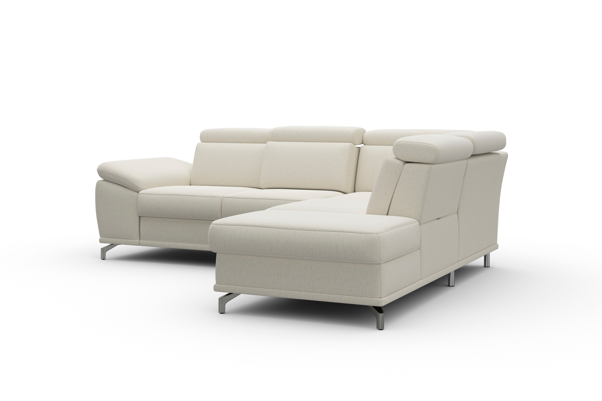 sit&more Ecksofa »Cabrio L-Form, B: 274 cm, mit Sitztiefen-, Arm- & Kopfteilverstellung« 3 Nierenkissen, Federkern, optional Bettfunktion und Stauraum