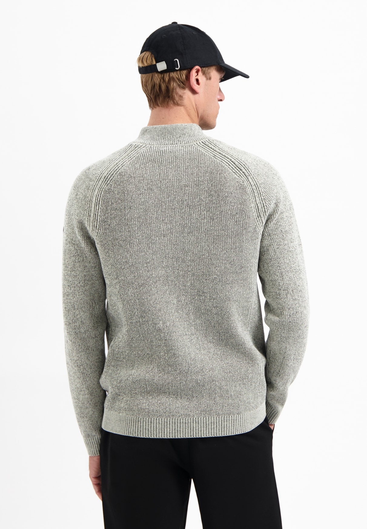 NO EXCESS Stehkragenpullover »No Excess Melierter Half-Zip-Pullover«