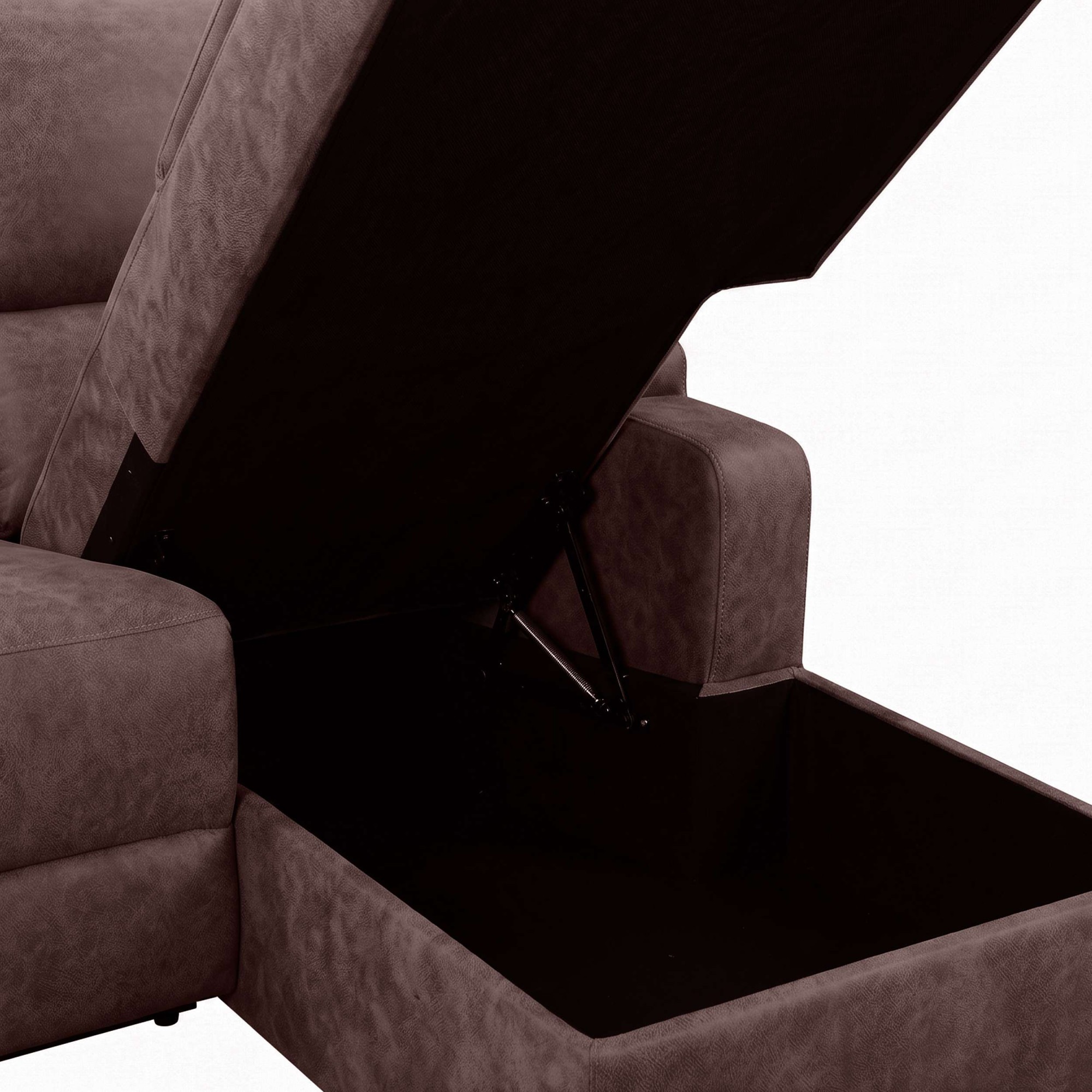 OTTO home Ecksofa »NAPORI Microfaser, Multimediasofa, L-Form« man. oder elektr. Relaxfuntion, USB-A bei elektr. Variante, Staukasten