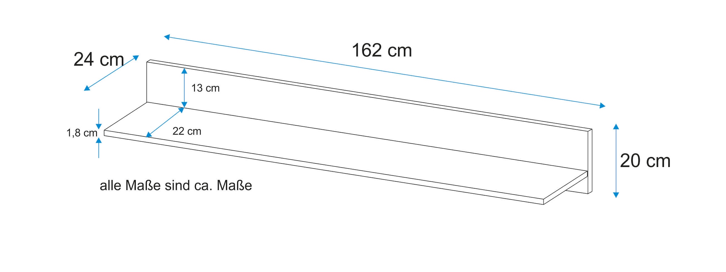 VOGL Möbelfabrik Wandboard, Breite 162 cm