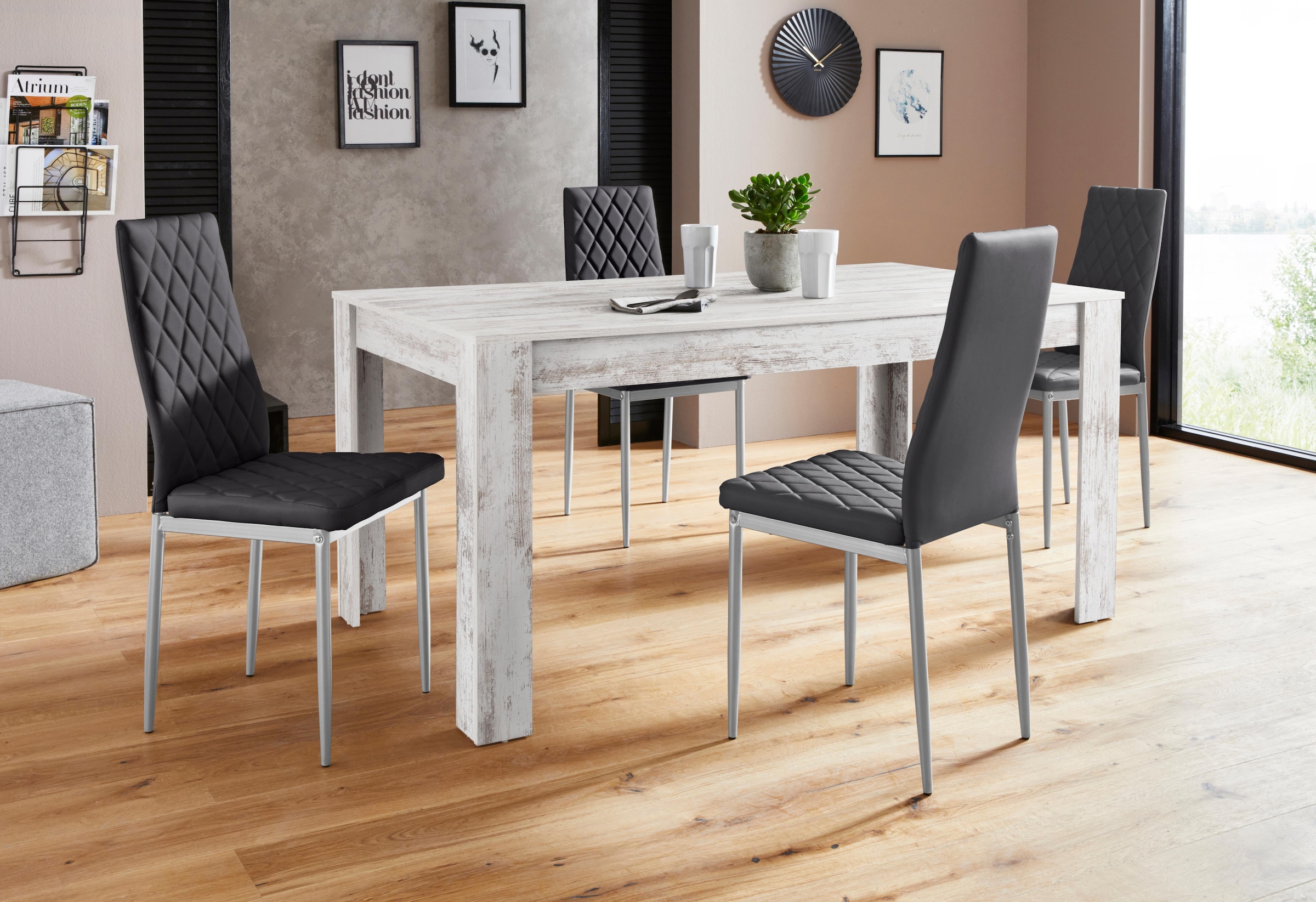 INOSIGN Essgruppe "Lynn160/Brooke" Set, 5 Stk. tlg. Tisch mit 4 Stühlen günstig online kaufen