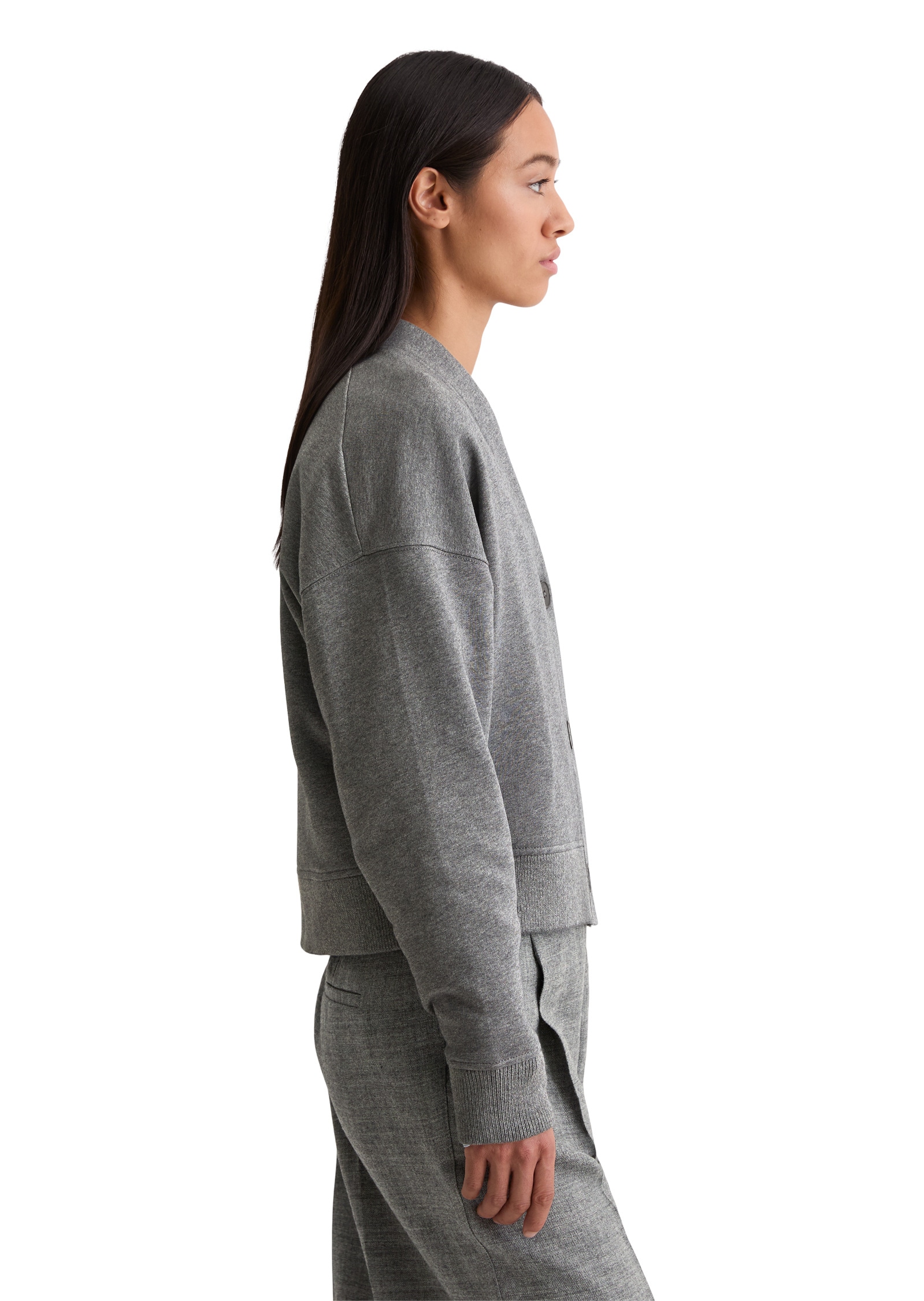 Marc O'Polo Sweatjacke »mit Rippstrick-Bund«