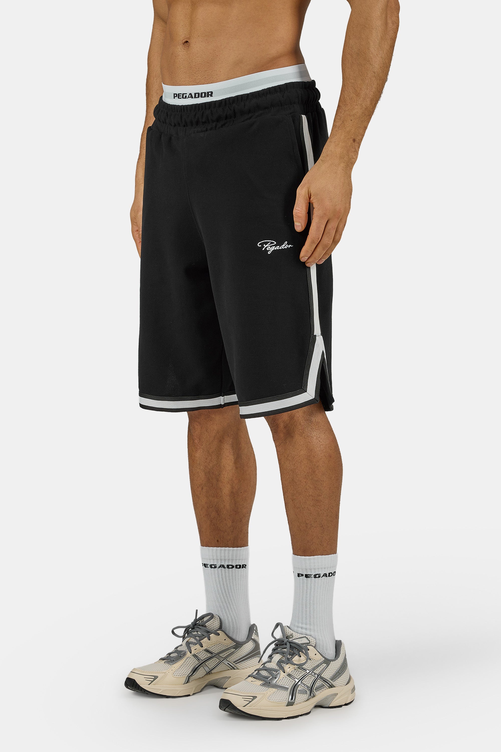PEGADOR Sweatshorts »Signar Pique Basketball Shorts«  Baumwolle, regular fit