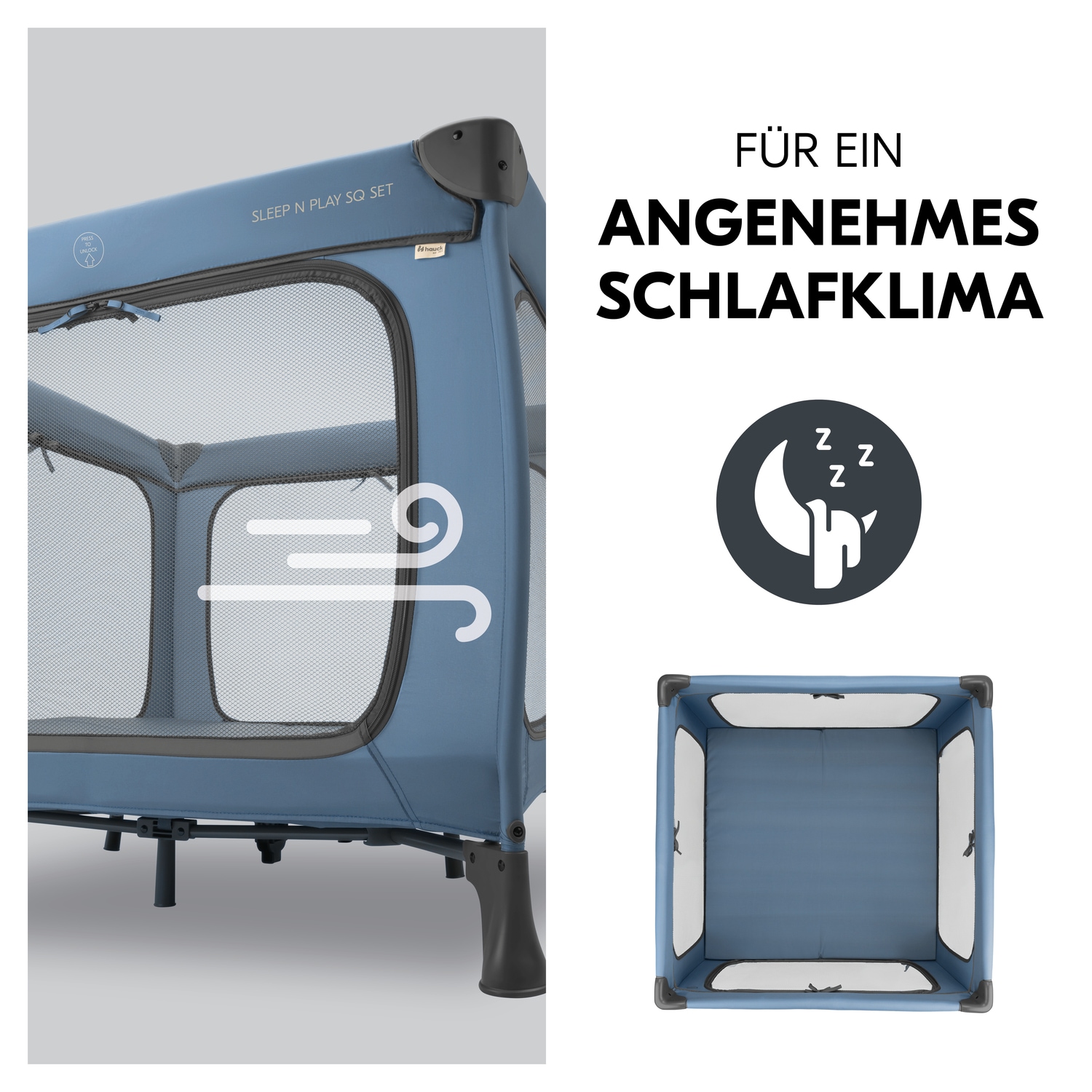 Hauck Baby-Reisebett »Sleep N Play SQ, Set dark blue«, inklusive Schaumstoff-Matratze