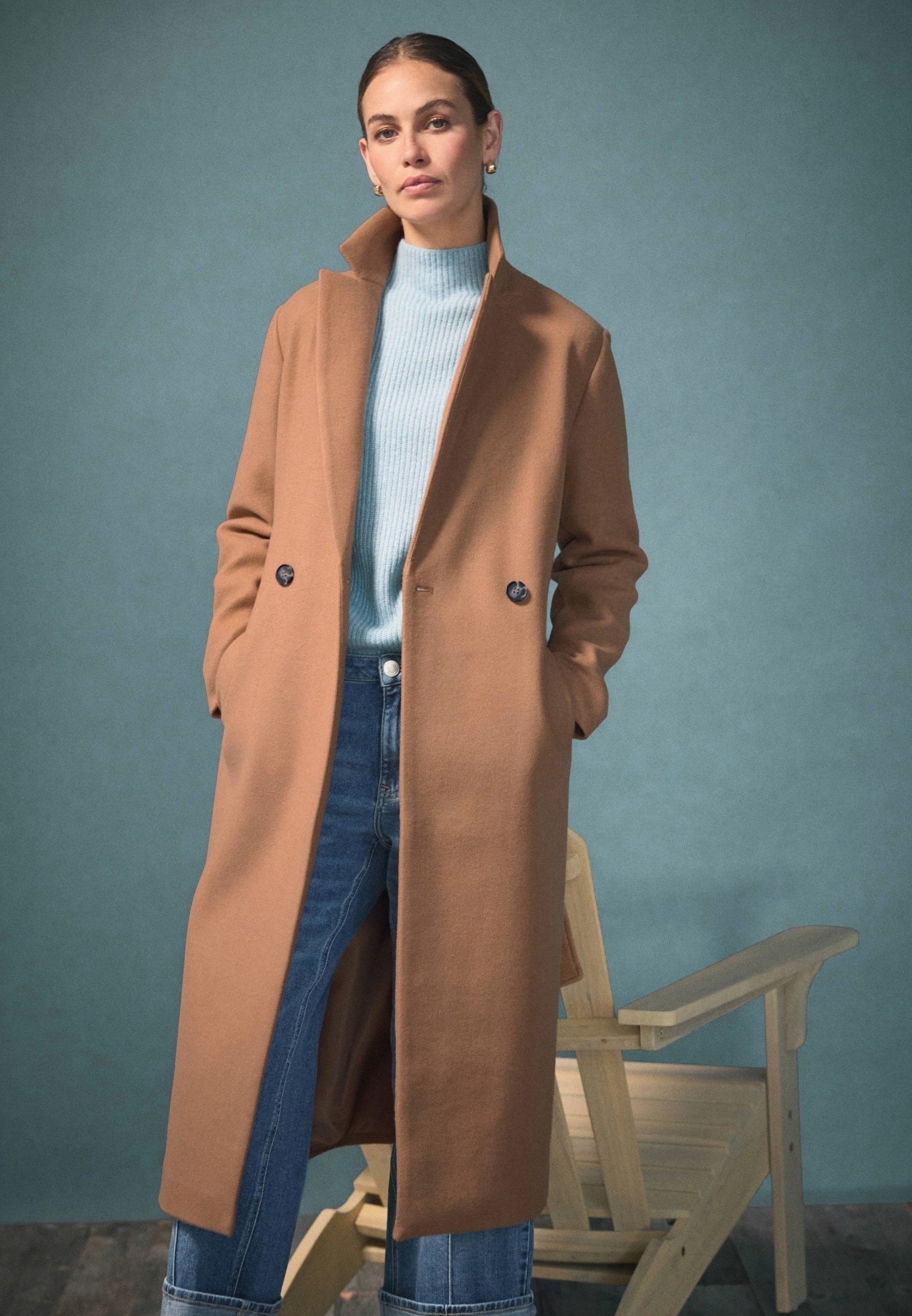 Zero Wintermantel »Damen Wolloptik mit Bindegürtel«