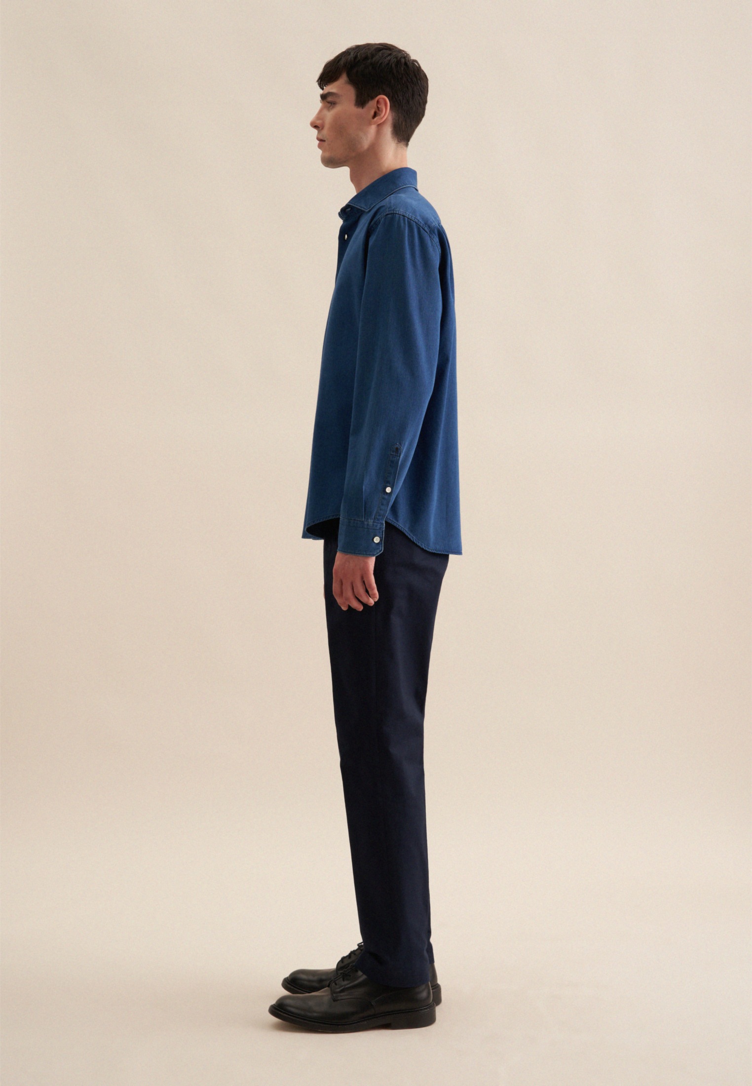seidenstickerJeanshemd, Regular Kentkragen Denim