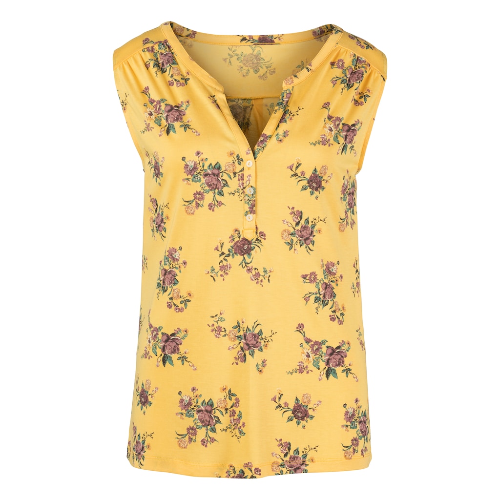 Damenmode Damenbademode LASCANA Tanktop, (2er-Pack), in modischer Blusenoptik gelb