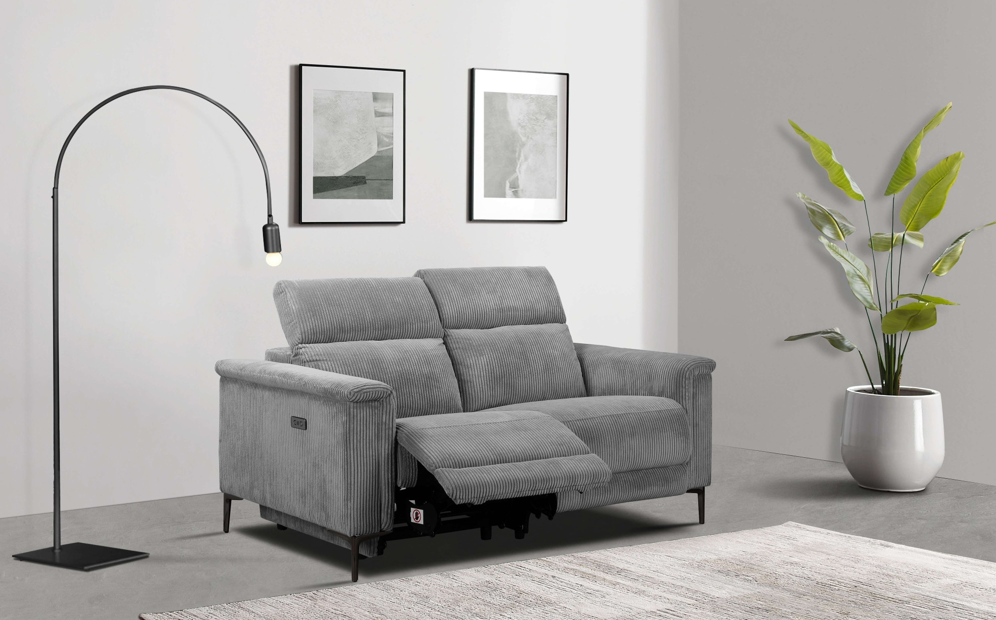 Home affaire 2-Sitzer "Lund in Cord, mit manueller o. elektrischer", Relaxf günstig online kaufen