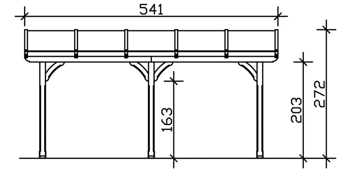 Skanholz Terrassendach »Rimini«, 541 cm Breite, verschiedene Tiefen