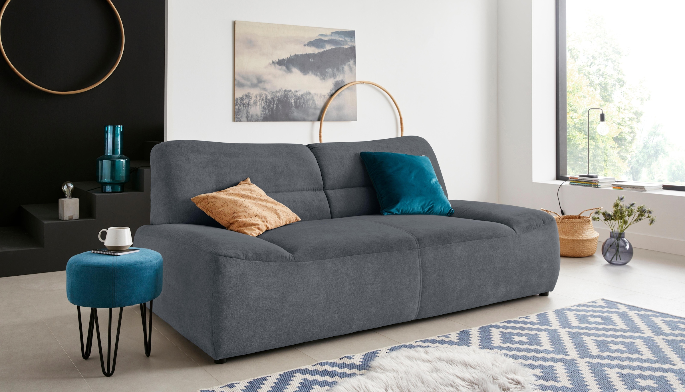 DOMO collection 2-Sitzer "Cesena modernes Sofa mit flachen Armlehnen, komfo günstig online kaufen