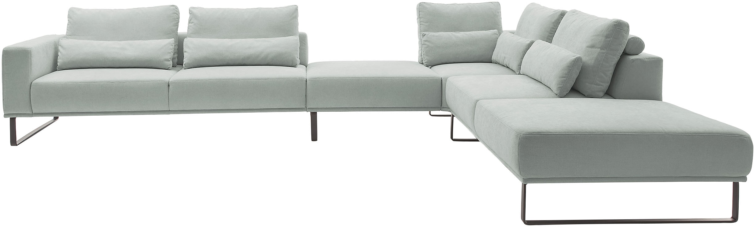 Musterring "JustB PM100 bequem, modern, elegant und viel Platz, bodenfrei" mit Zwischenhocker, wahlweise mit Funktion und Kissen, Maße 290 x 398