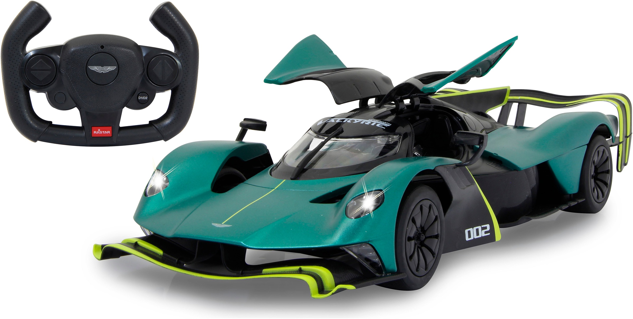 RC-Auto »Aston Martin Valkyrie AMR Pro, dunkelgrün, 2,4GHz, Tür manuell«, mit LED...