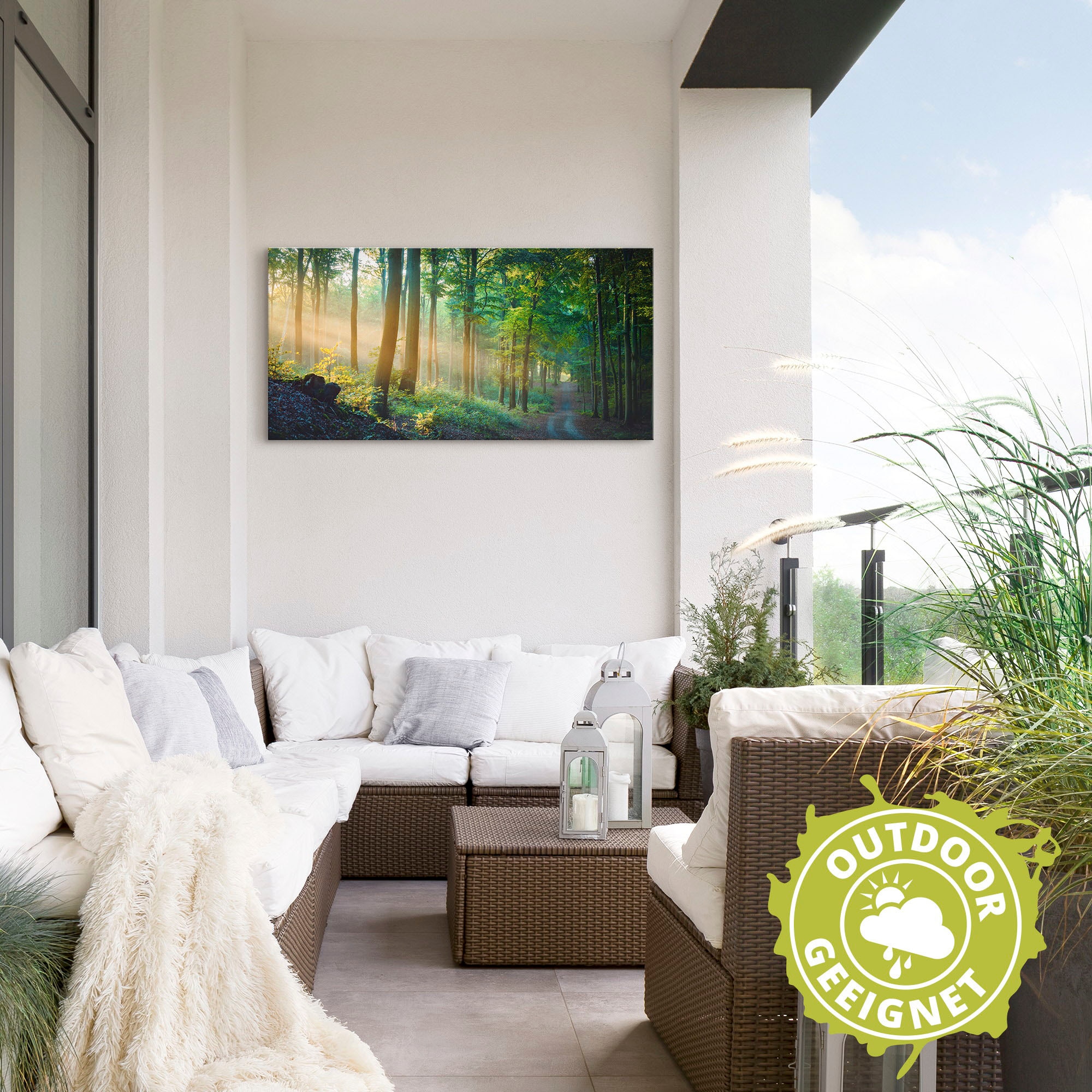 Artland Wandbild »Herbstmorgen im Wald« Waldbilder 1 Stk. tlg. als Alubild, Outdoorbild, Leinwandbild, Poster in verschied. Größen