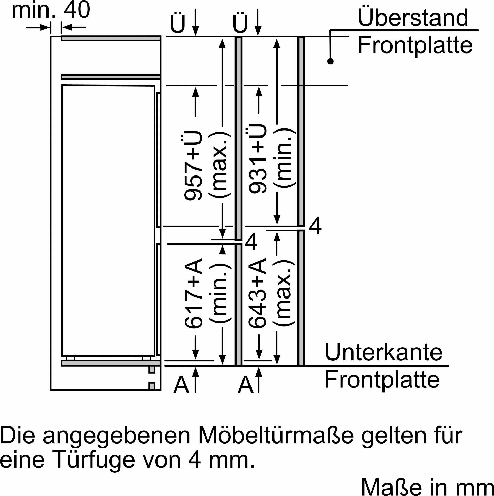 Constructa Einbaukühlgefrierkombination »CK677AFE0«, CK677AFE0, 157,8 cm hoch, 55,8 cm breit