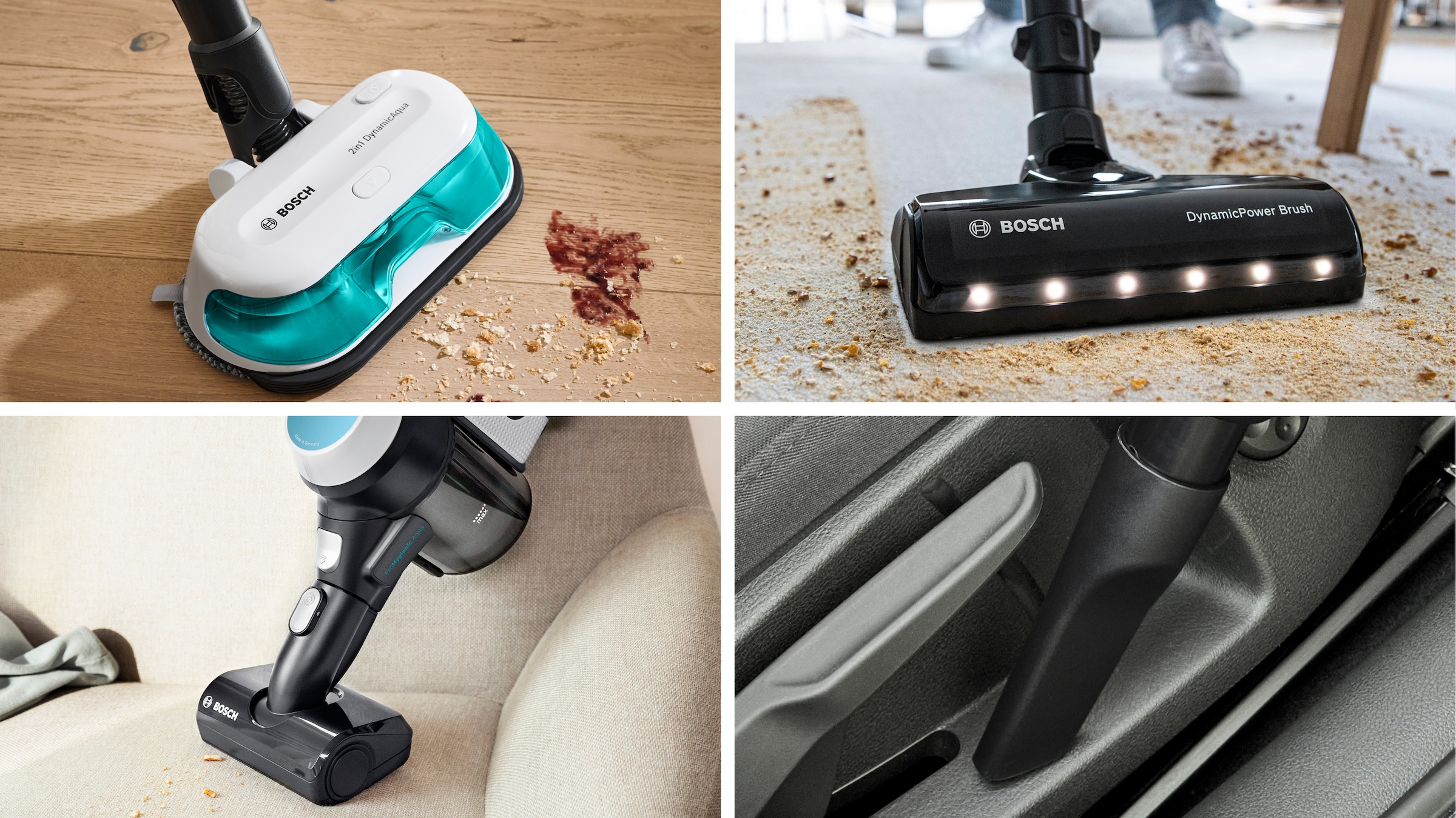 BOSCH Akku-Stielstaubsauger »Unlimited 7 ProHygienic Aqua BKS71HYG4, 2in1 Saugen & Wischen«, Knickrohr, Hygiene-Filter, 10 J. Motorgarantie, Mini-Turbo-Düse, weiß