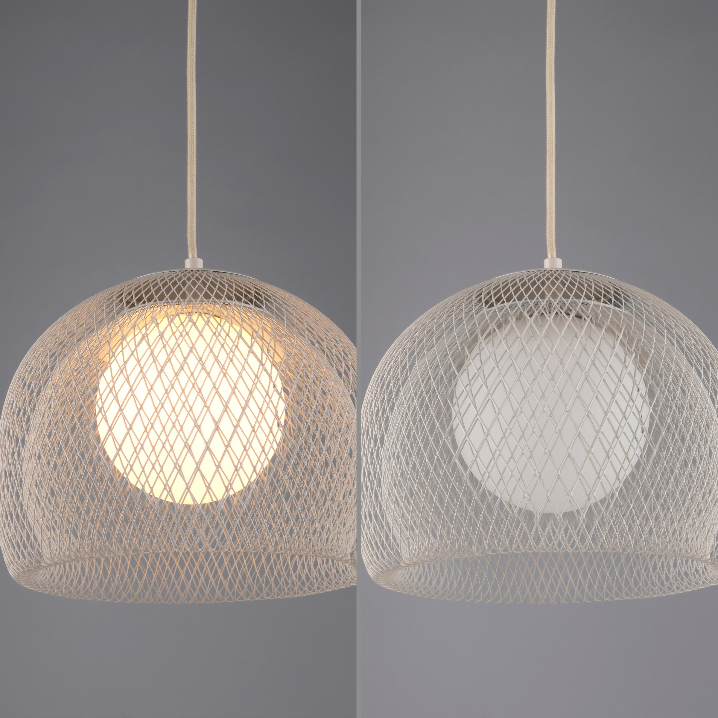 SCHÖNER WOHNEN-Kollektion Pendelleuchte »MESH« G9 1 Stk. Filigranes Design, sanftes Licht & höhenverstellbar in Sandbrise