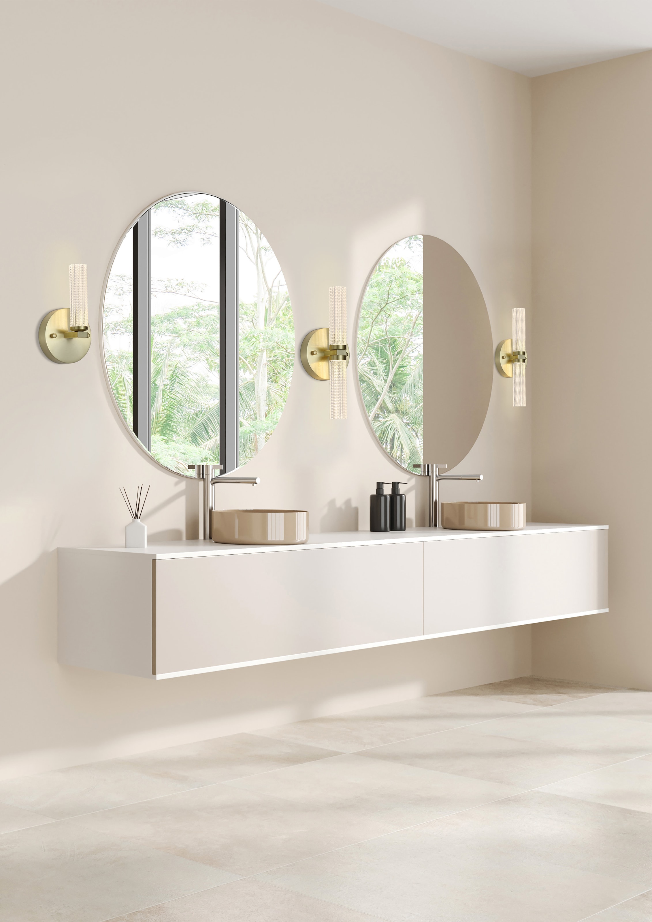 Searchlight LED Wandleuchte »Aberdeen-LED-Wandleuchte, Satiniertes Messing« LED-Modul 1 Stk.