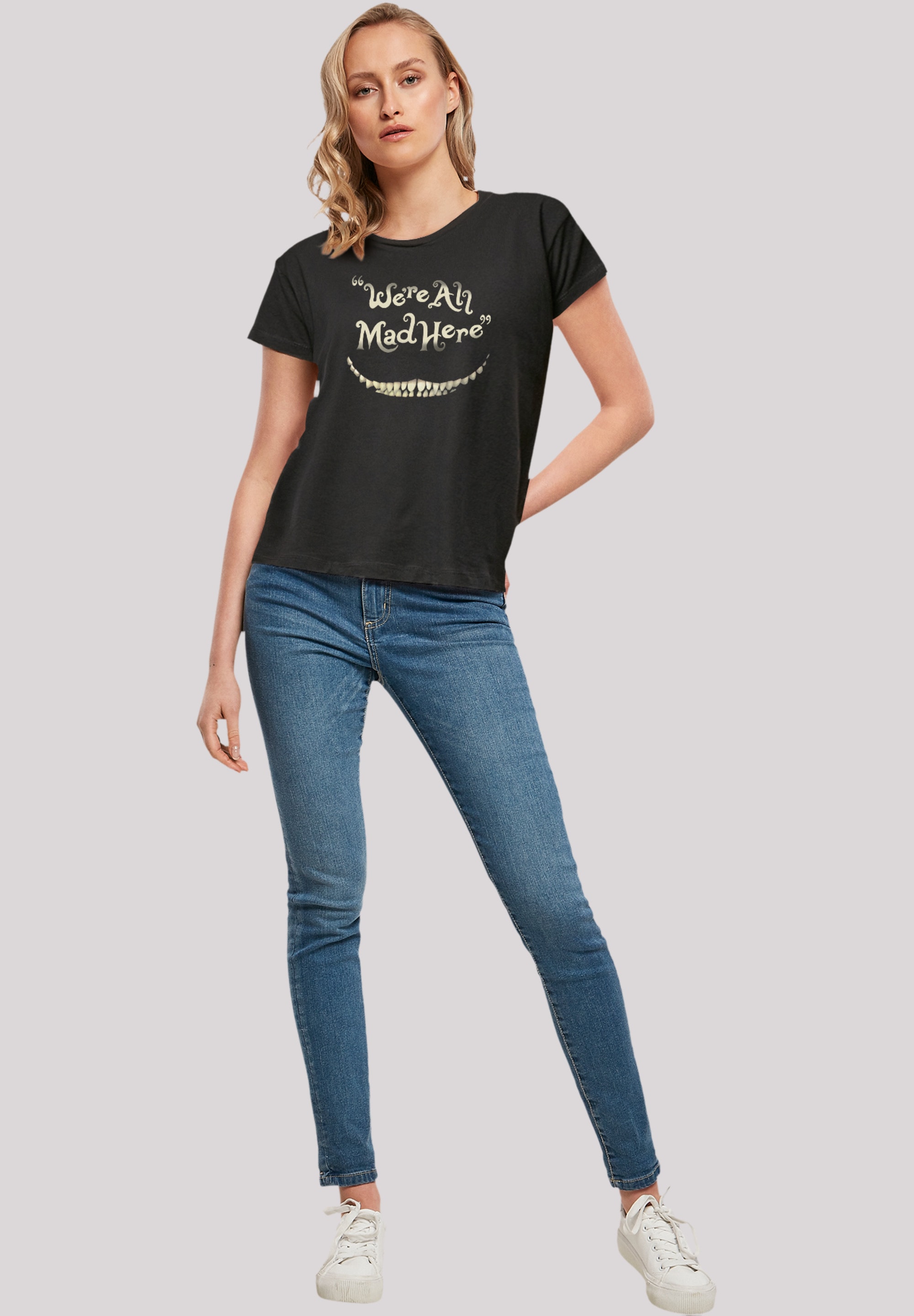 Alice T-Shirt Smile«, Qualität Mad | Wunderland BAUR im »Disney F4NT4STIC bestellen Here Premium