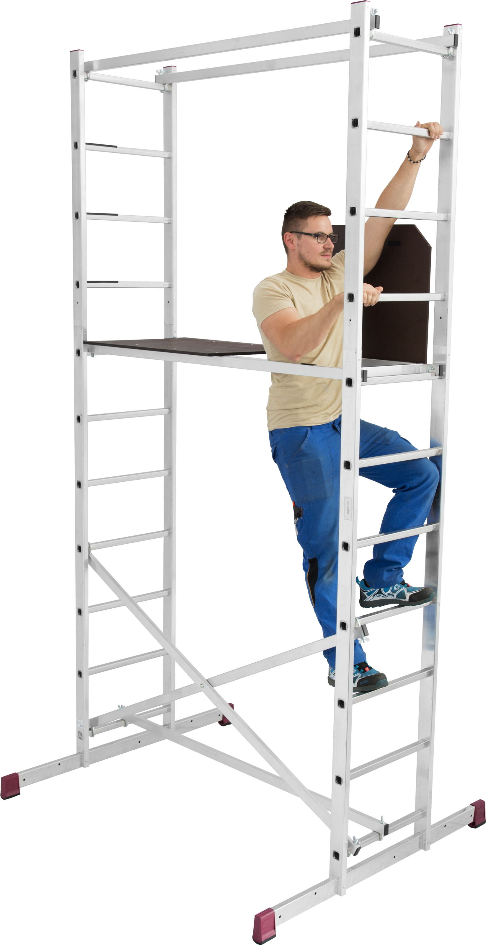 KRAUSE Arbeitsgerüst »CORDA«, Montagegerüst mit rutschsicherer Belagbühne 1,50 x 0,56 m