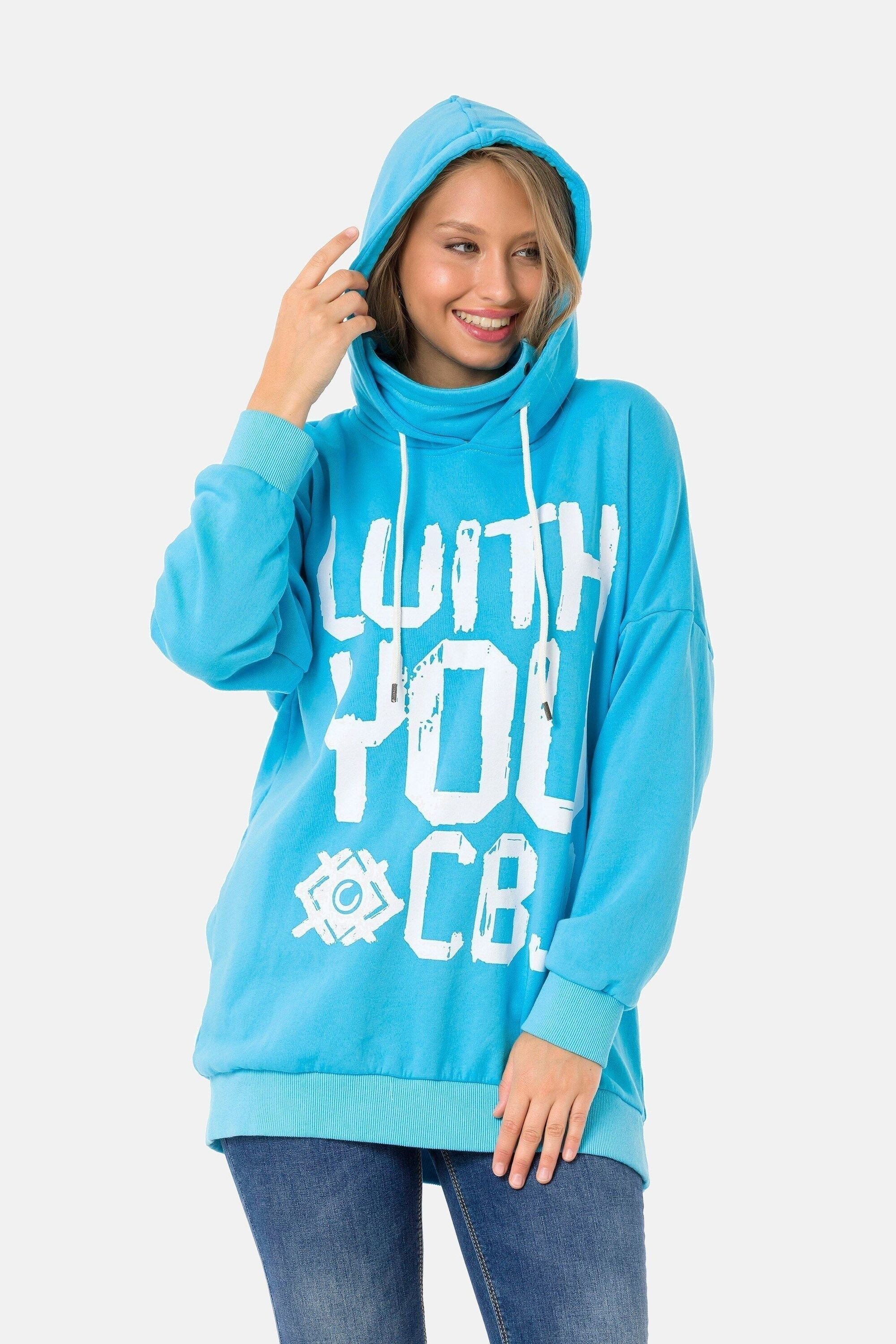 Cipo & Baxx Hoodie »Sweatshirt«, mit coolem Markenprint und Loop-Schal, WL345