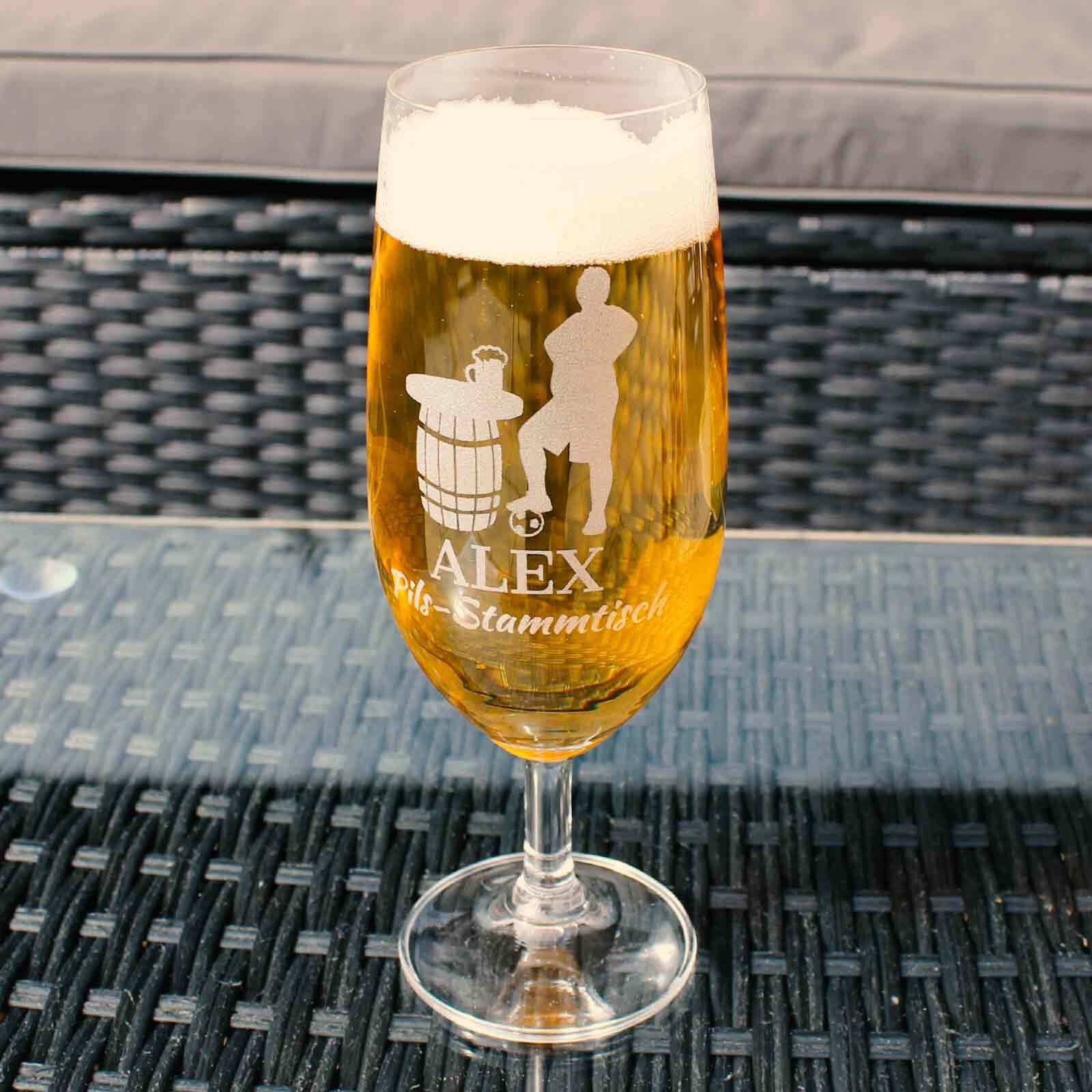 Thumbnail - LUXENTU Bierglas "Biertulpe Pilsglas mit Gravur 60. Jubiläum 360 ml transparent"