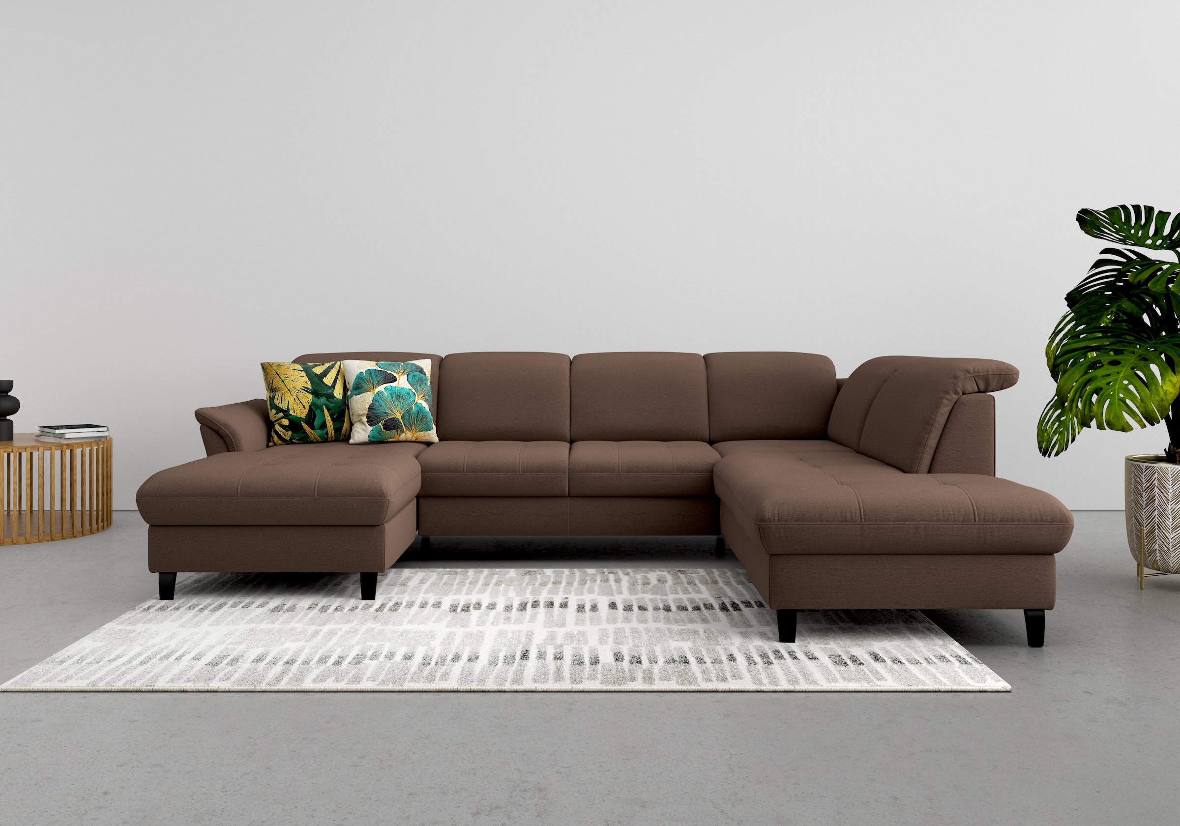 sit&more Wohnlandschaft "Maggiore U-Form" wahlweise mit Kopfteilverstellung, Schlaffunktion und Stauraum