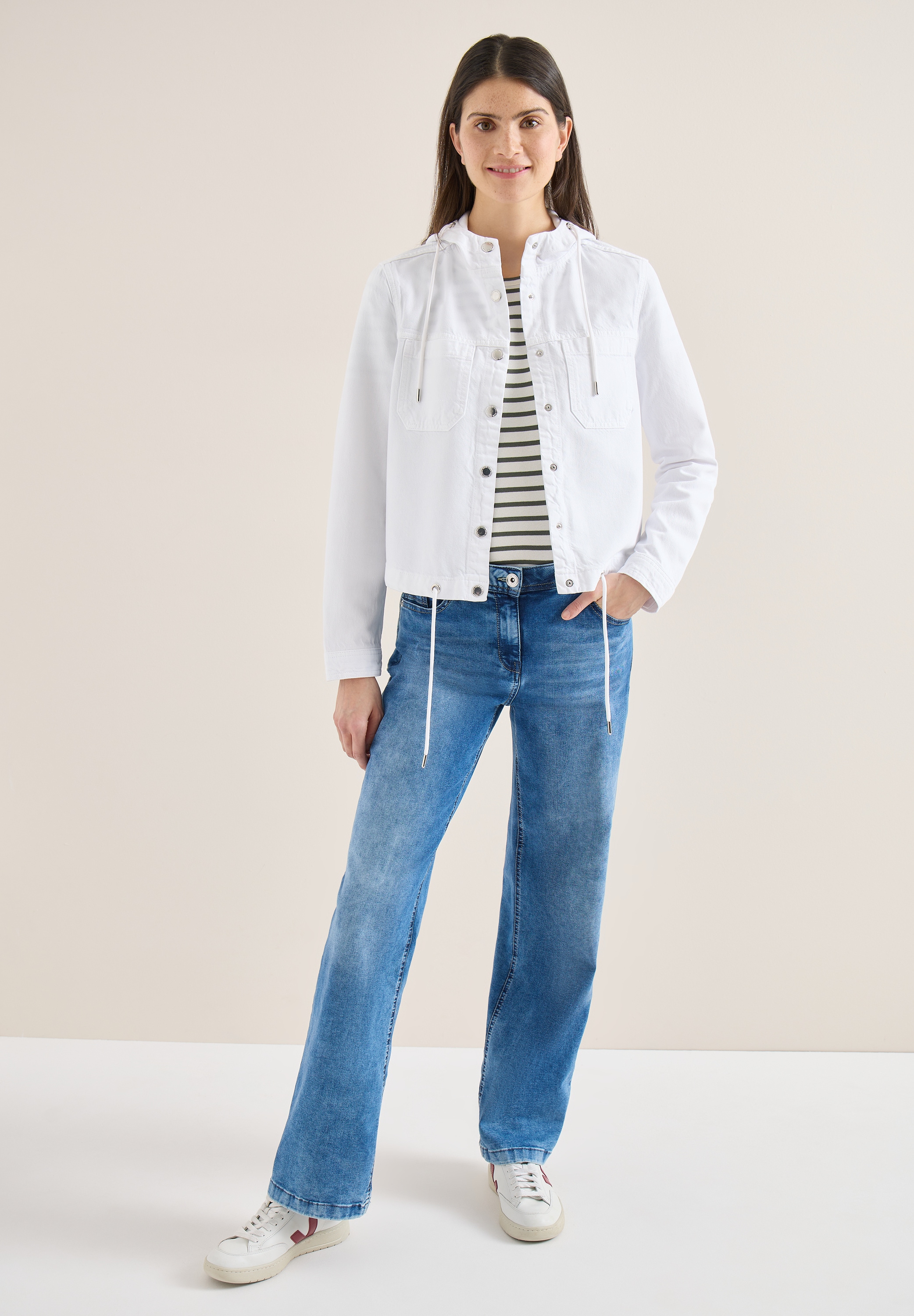 Cecil Jeansjacke mit Kapuze in Denim-Optik