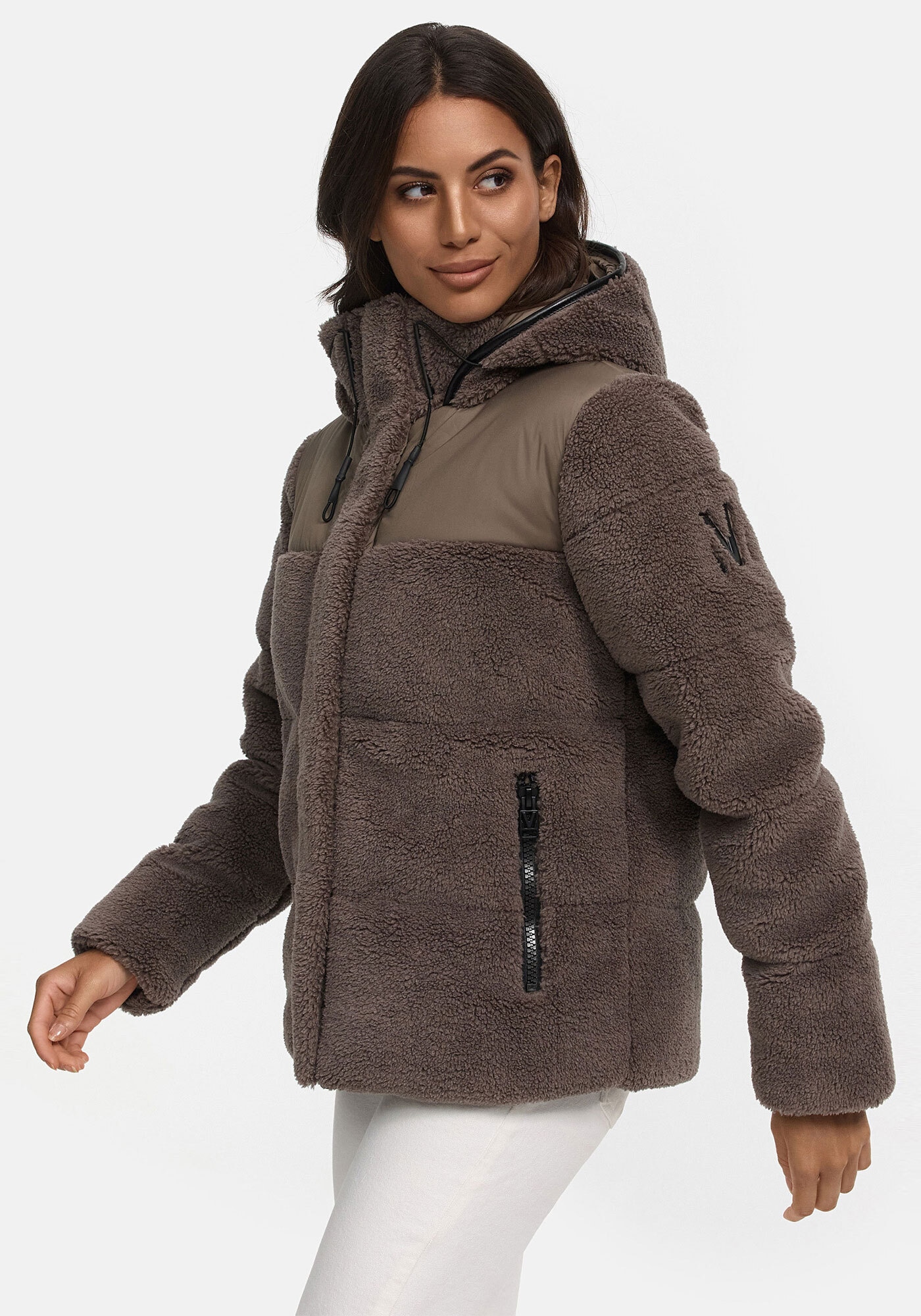 Marikoo Winterjacke »Kaguraa«, warme Teddyfell Sherpa Jacke