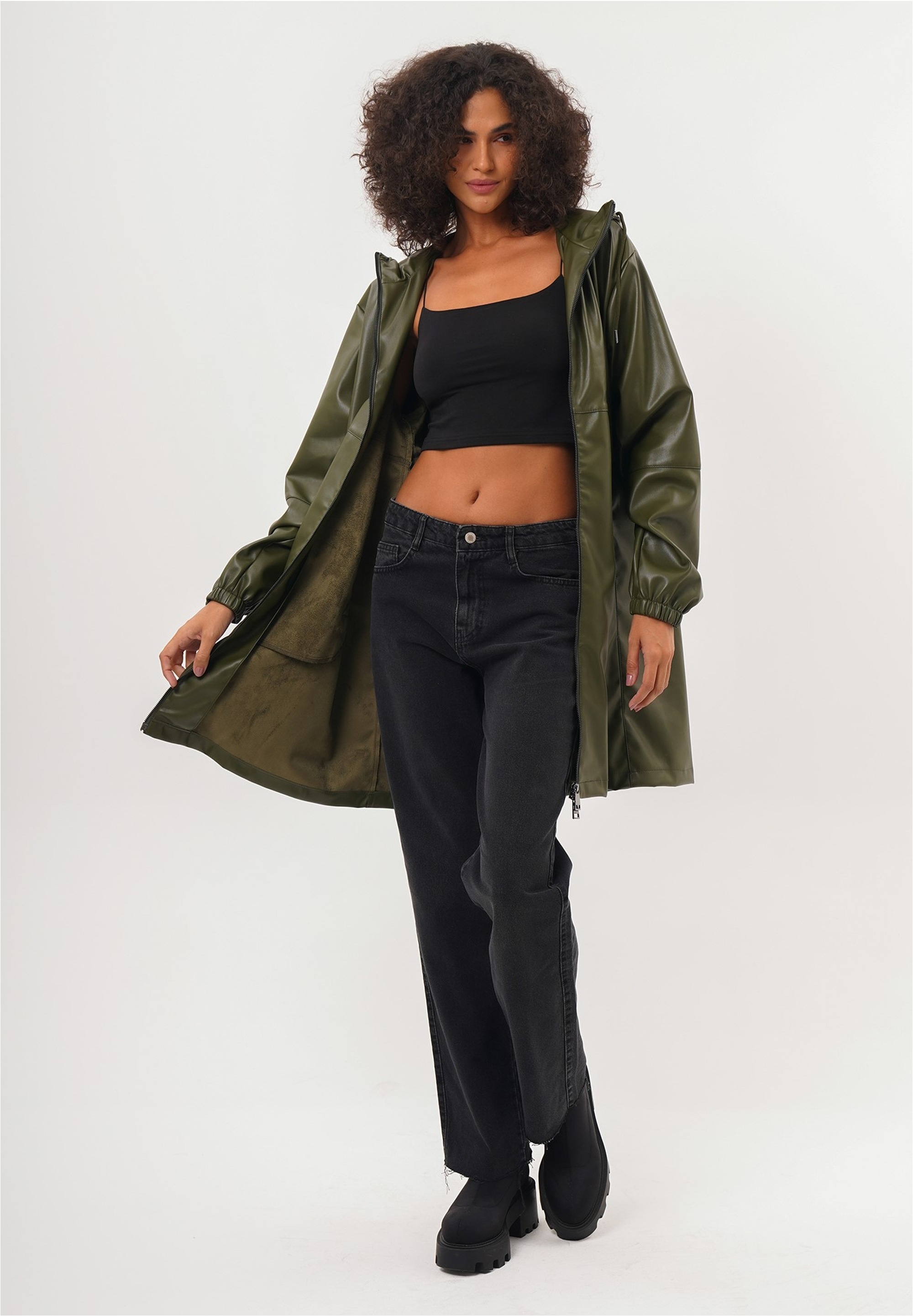 freshlions Outdoorjacke »Gillian«, (1 St.), aus stylishem Kunstleder