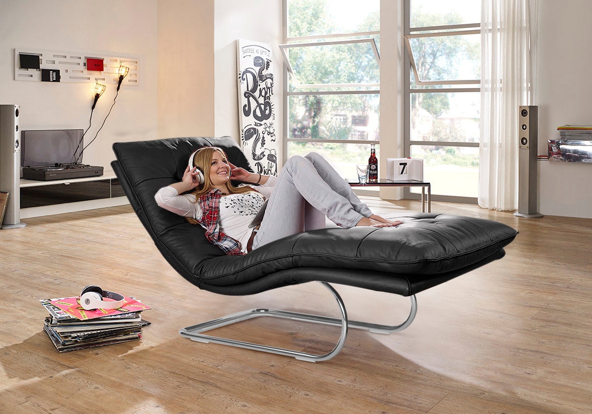 W.SCHILLIG Relaxliege "daily dreams" in Waffelkissen-Optik, wahlweise mit Motor, Freischwingergestell